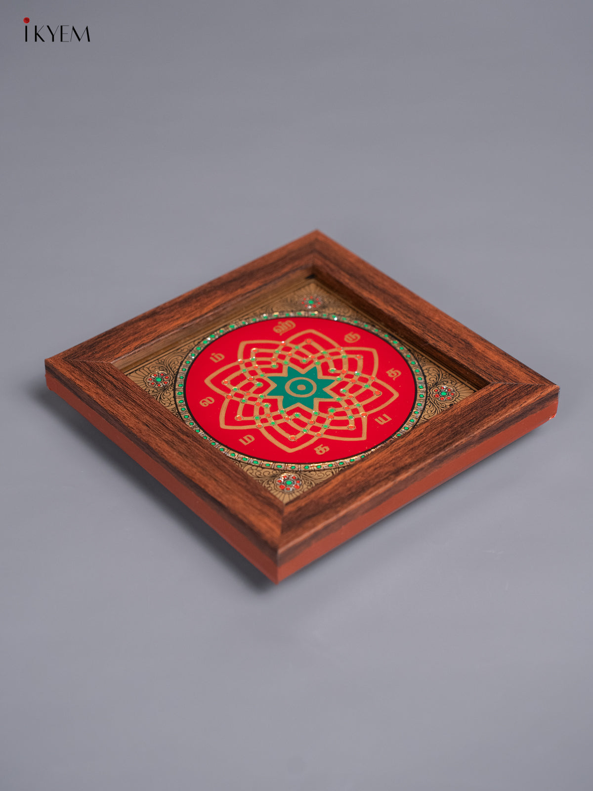 Elegant Maroon Hridaya Kamalam Reverse Glass Painting 4