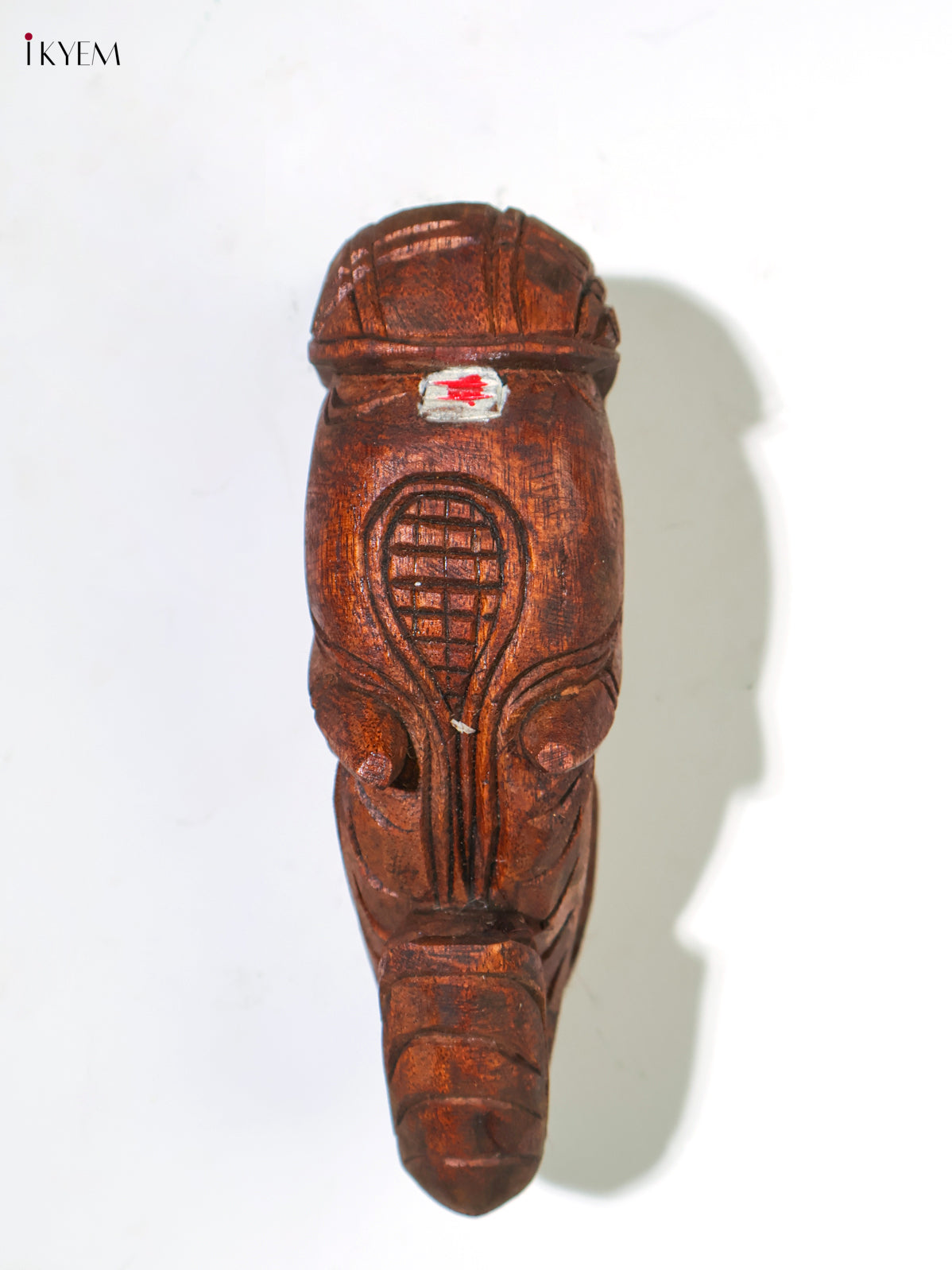 Elegant Wooden Hand Carved Elephant Head Wall Bracket Set 2