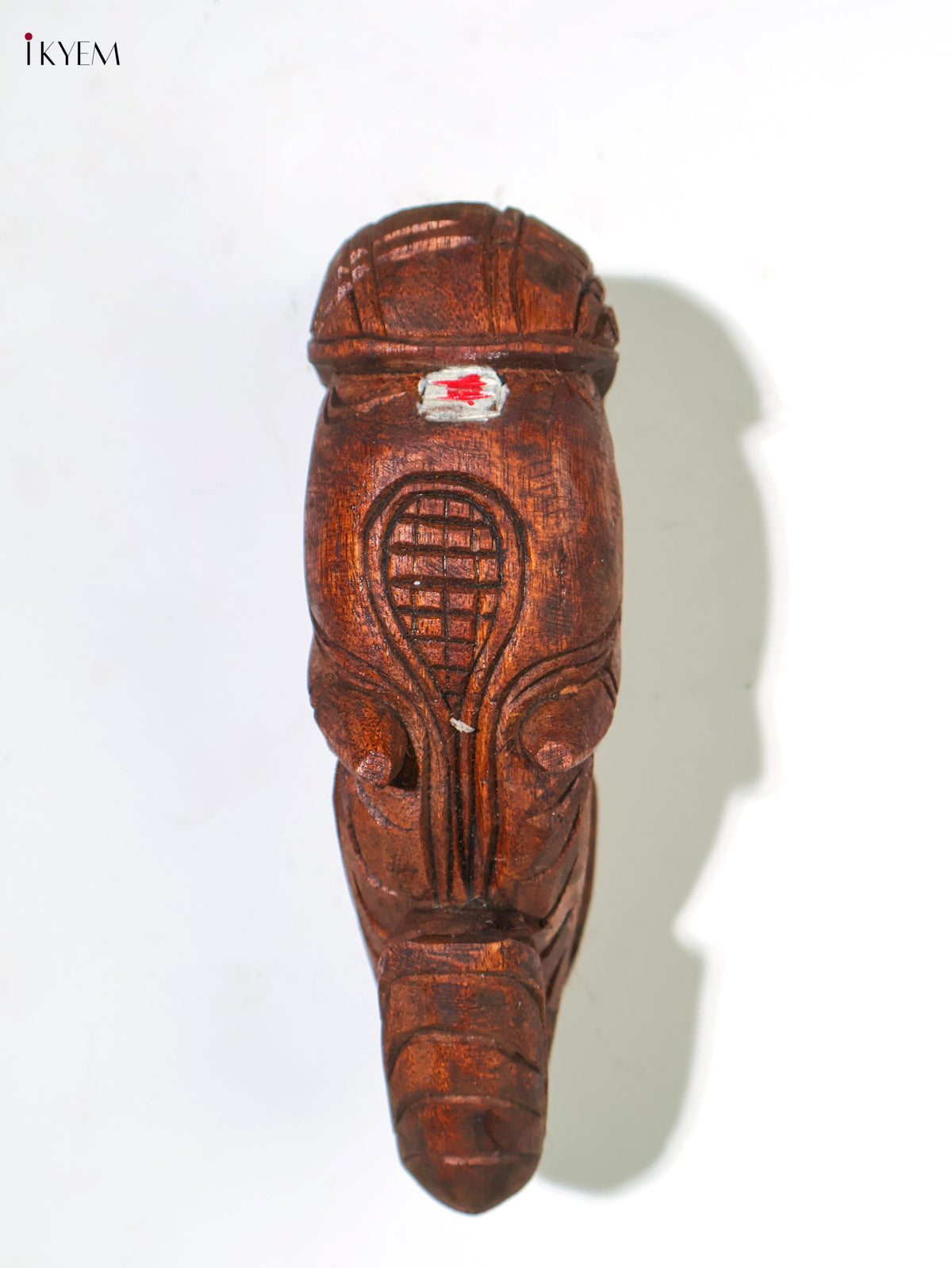 Elegant Wooden Hand Carved Elephant Head Wall Bracket Set 2