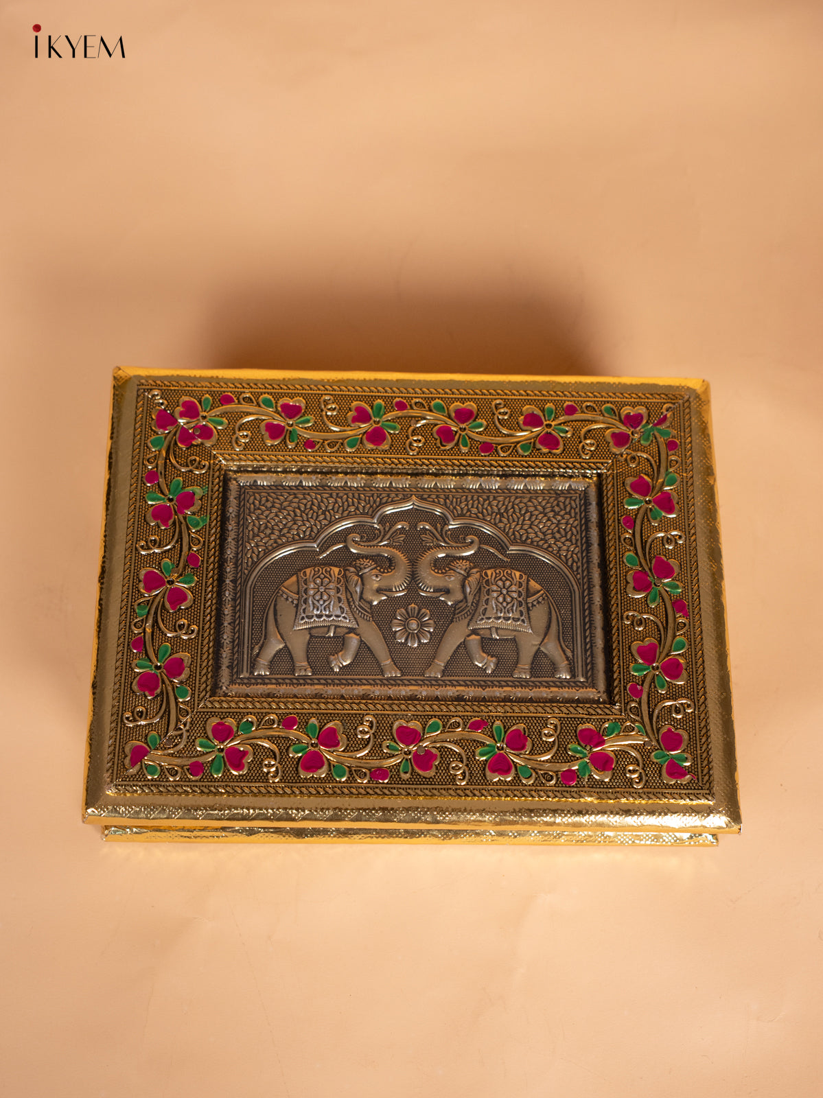 Elephant Design Printed Dry Fruit Box - (7x9) Inches 1