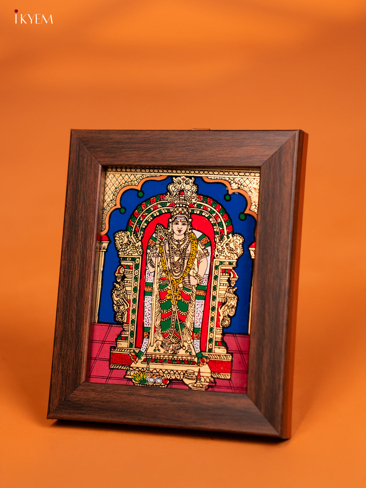 Ethnic Reverse Glass Painted Lord Murugan Wall Hanging Frame 1