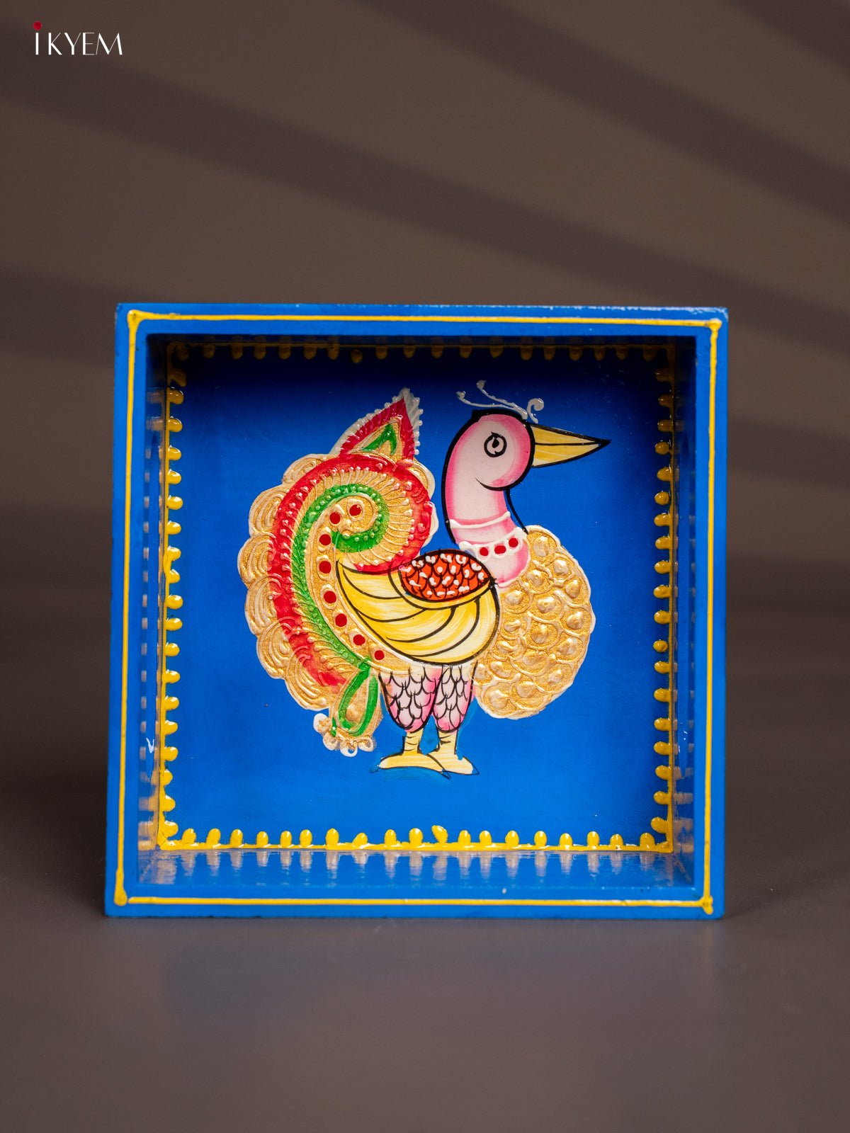 Exotic Wooden Hand painted Blue Tray With Annapakshi 1