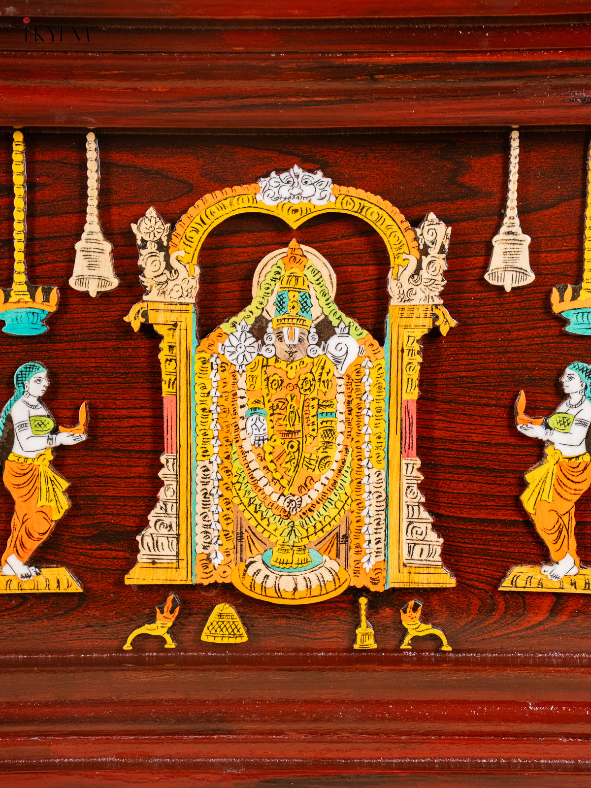 Exquisite Lord Balaji & Maa Padmavathi Rosewood Inlay 3D Panel 2