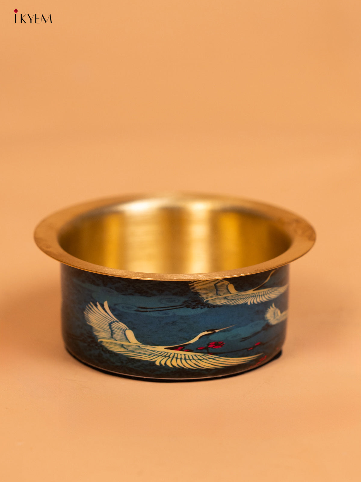 Flying Cranes Digital Printed Brass Dabara set 2