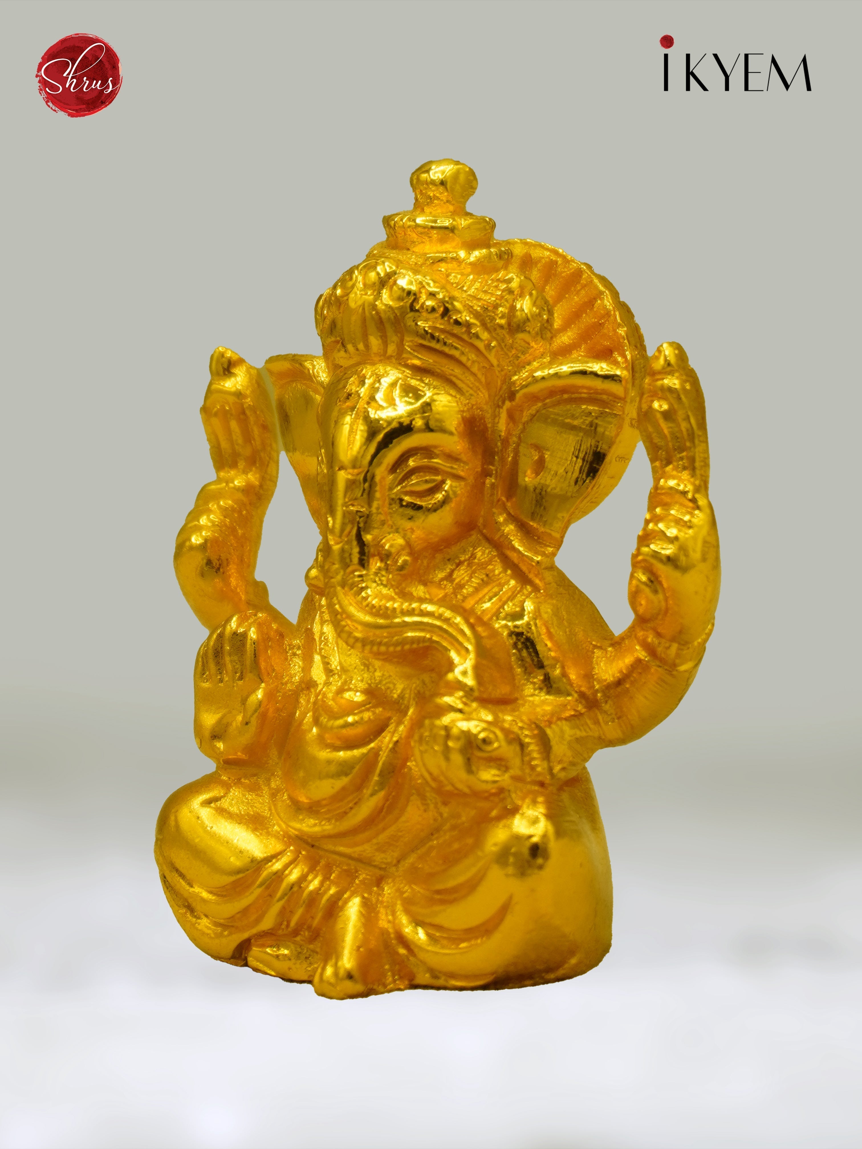 24 Kt Gold Coated Ganesha with Turban - Shop on ShrusEternity.com