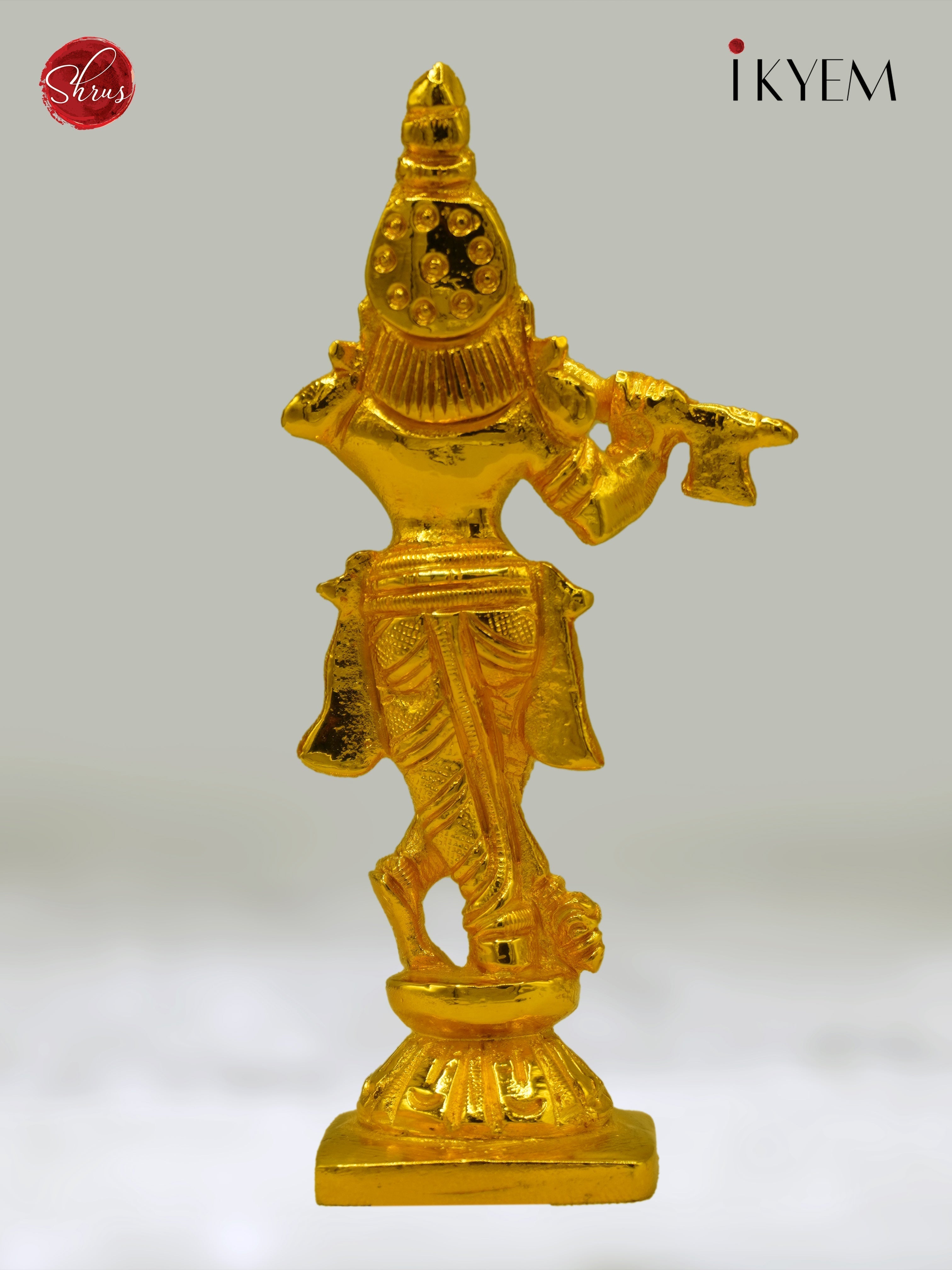 24 KT Gold Coated Standing Krishna with Flute - Shop on ShrusEternity.com