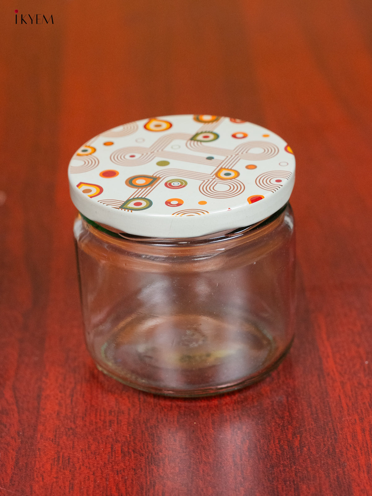 Glass Storage Jars With Elegant White Digital Printed Lids