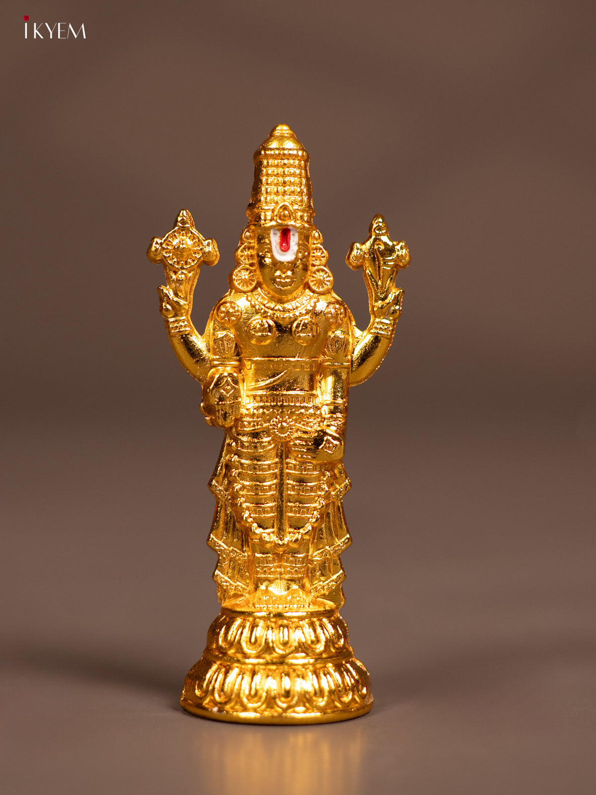 Opulent Gold Plated Tirupati Balaji Idol