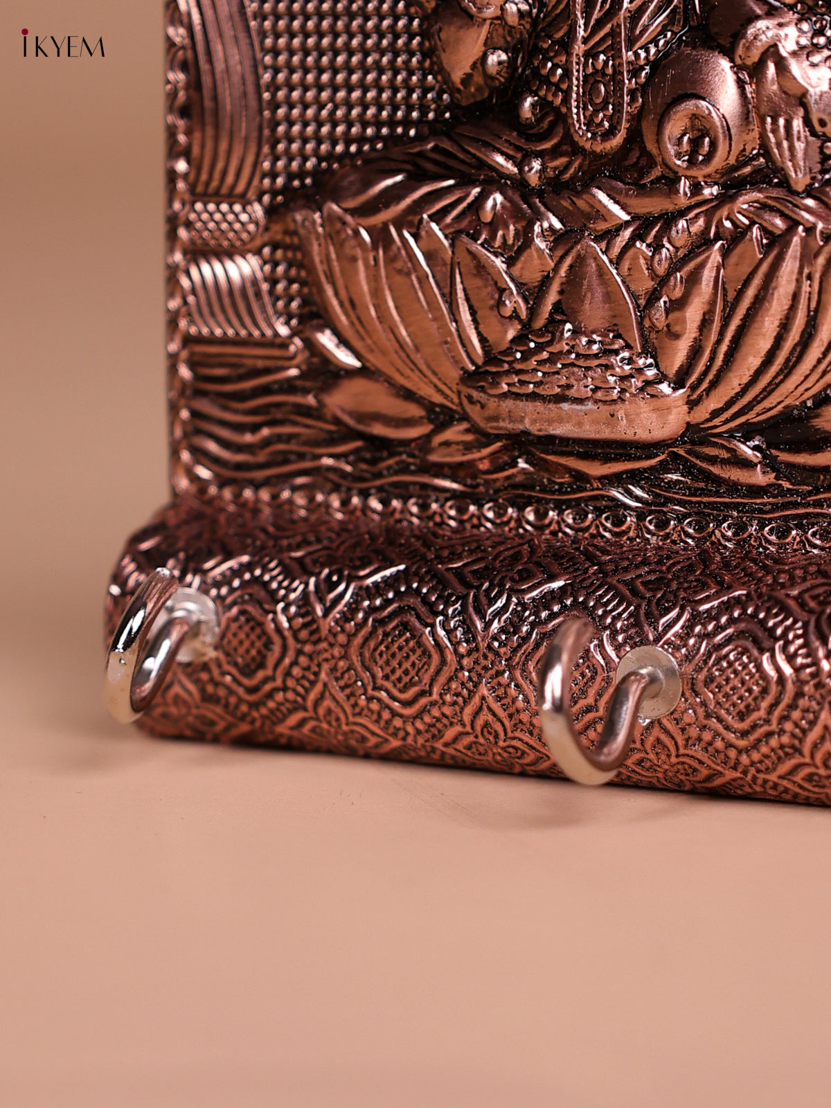 Gorgeous Copper Plated Wooden Ganesha & Lakshmi Key Hanger 2