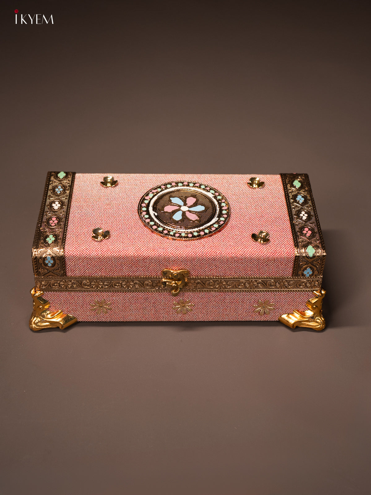 Grand Pink Floral Dry Fruit Gift Box with 3 Elegant Storage Jars