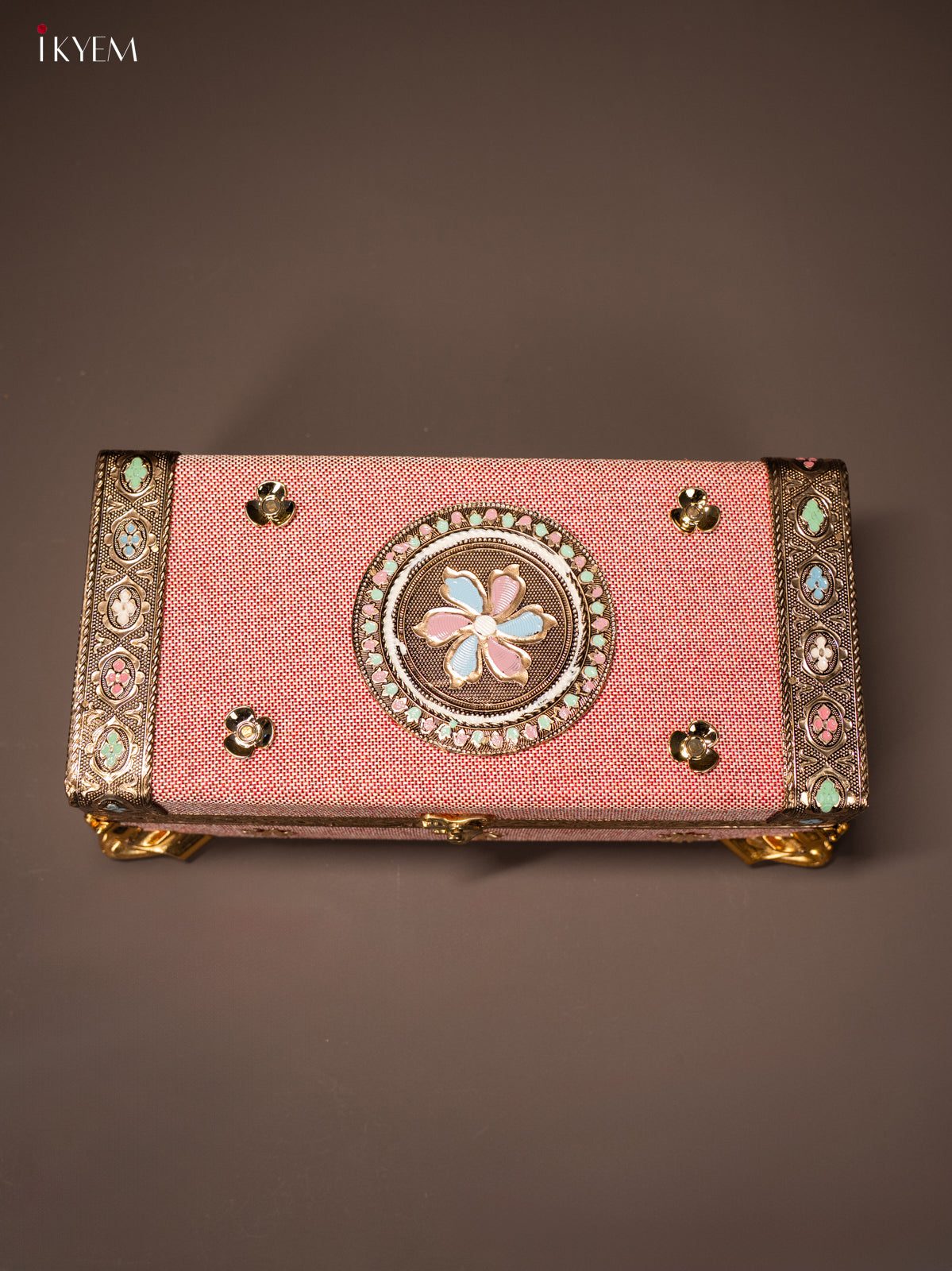 Grand Pink Floral Dry Fruit Gift Box with 3 Elegant Storage Jars 6