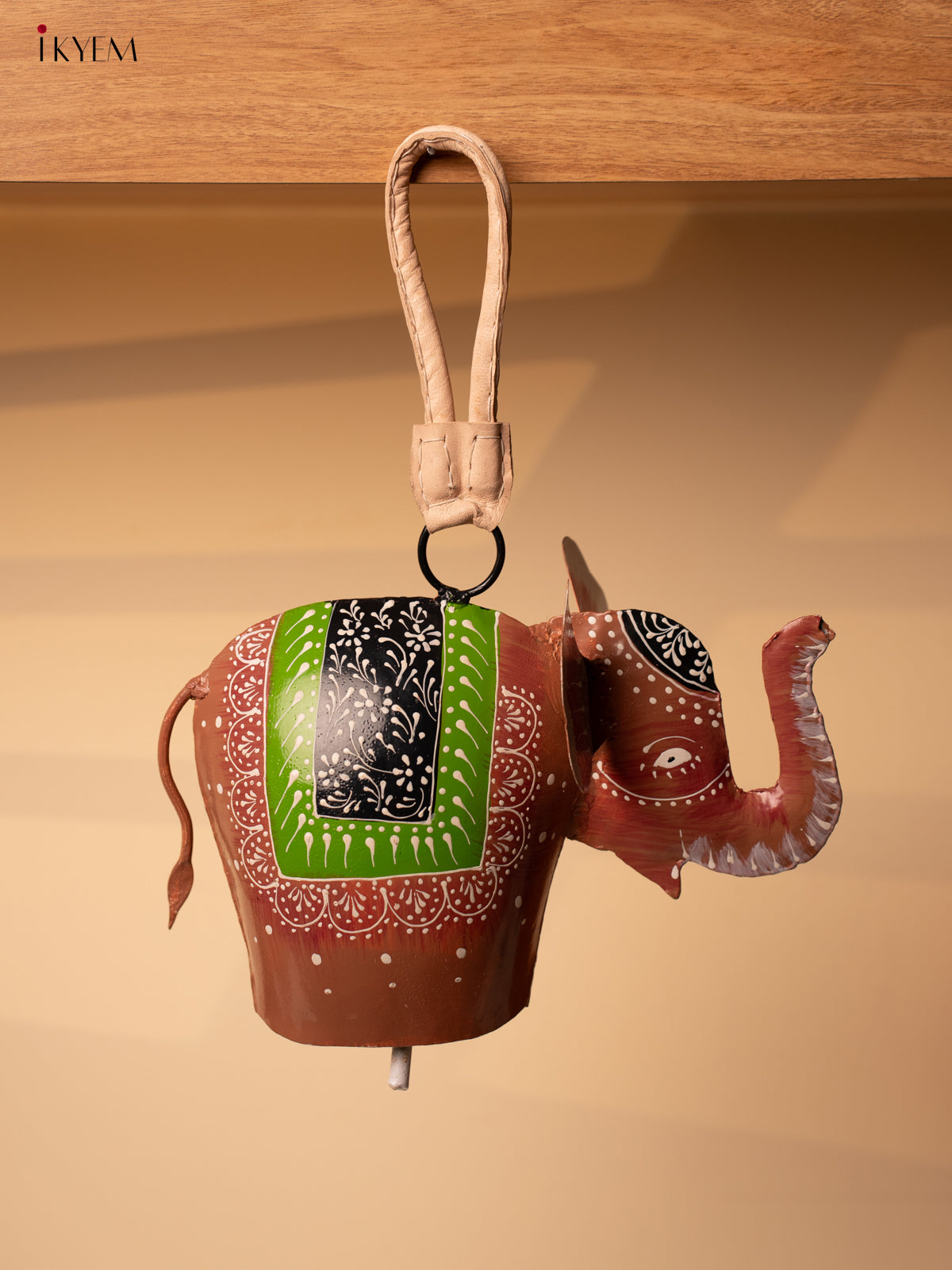 Hand Painted Elephant Shaped Cow Bell - KA11157