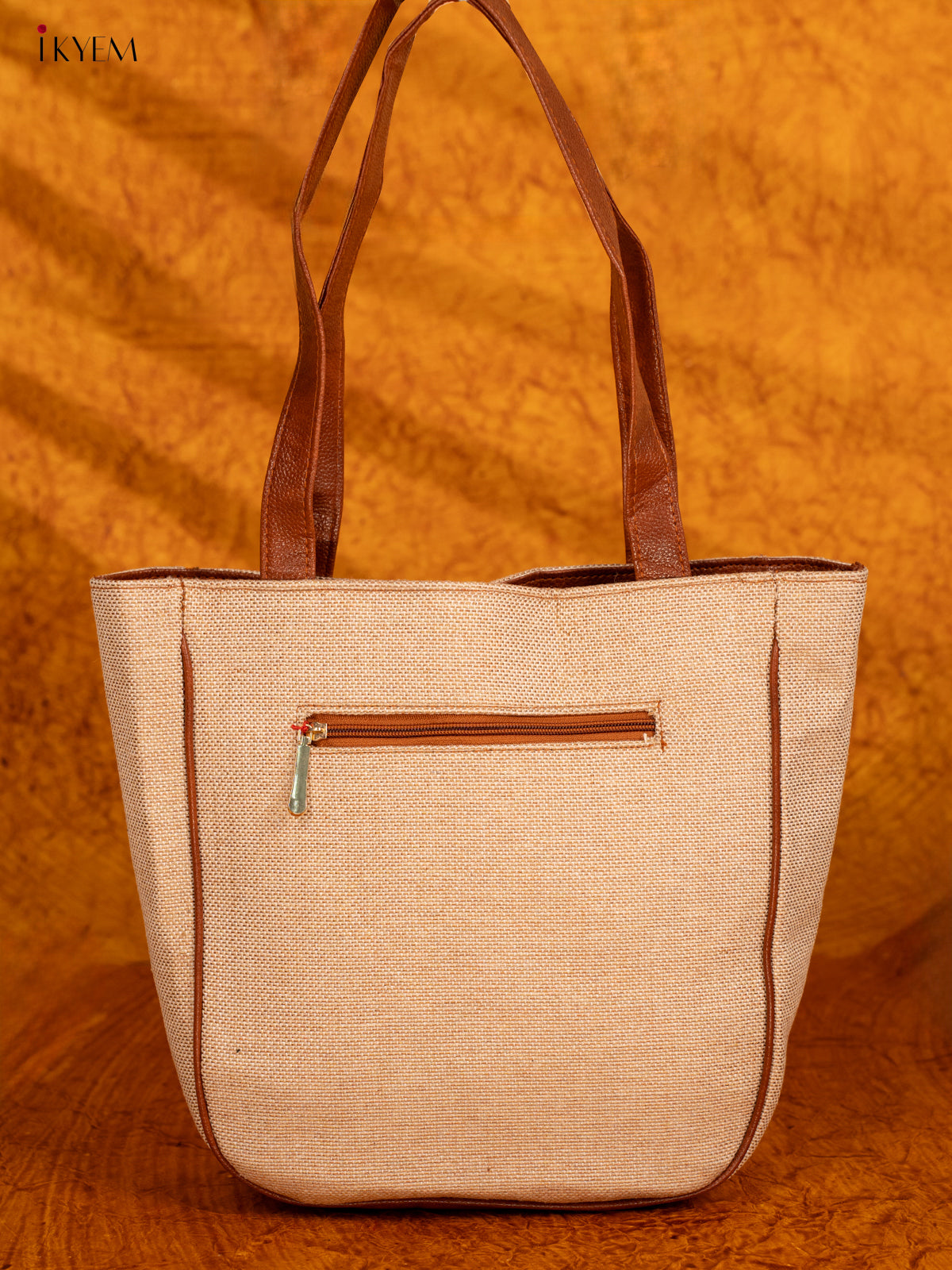 Jacquard Handbag with Coin Pouch - Cream - KA18150