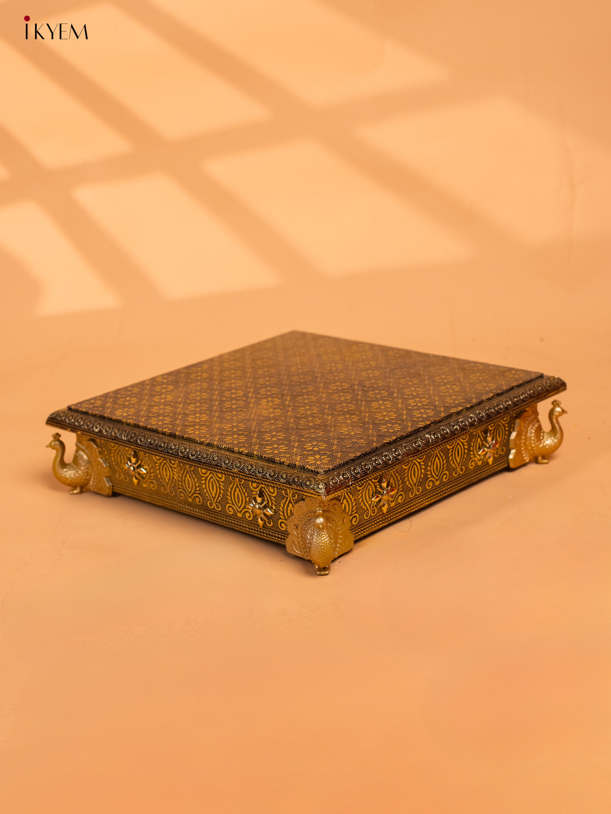 Gold Oxidized Bajot with Peacock Embossed Legs -10x10 - KC17111