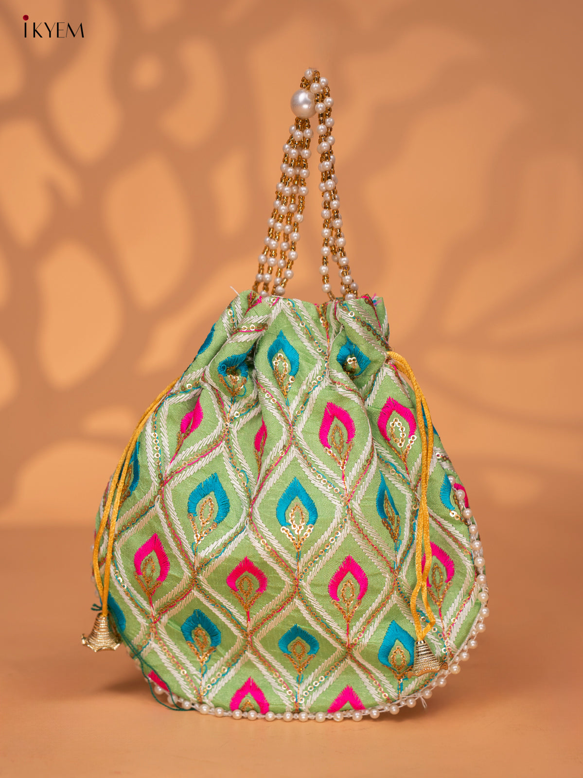 Designer Embroidered Potli Bag - Multicolour -KC28114