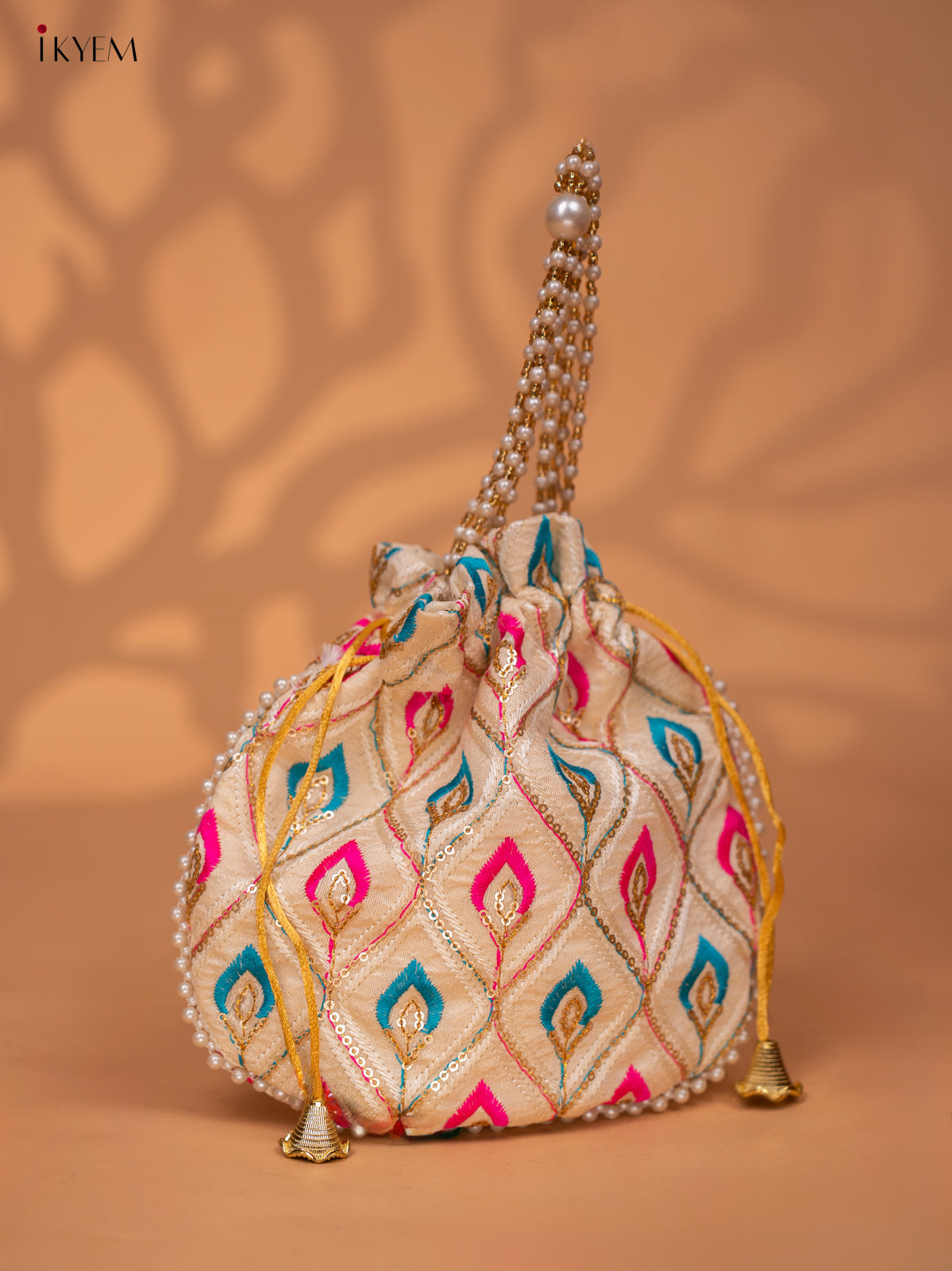 Designer Embroidered Potli Bag - Multicolour -KC28114