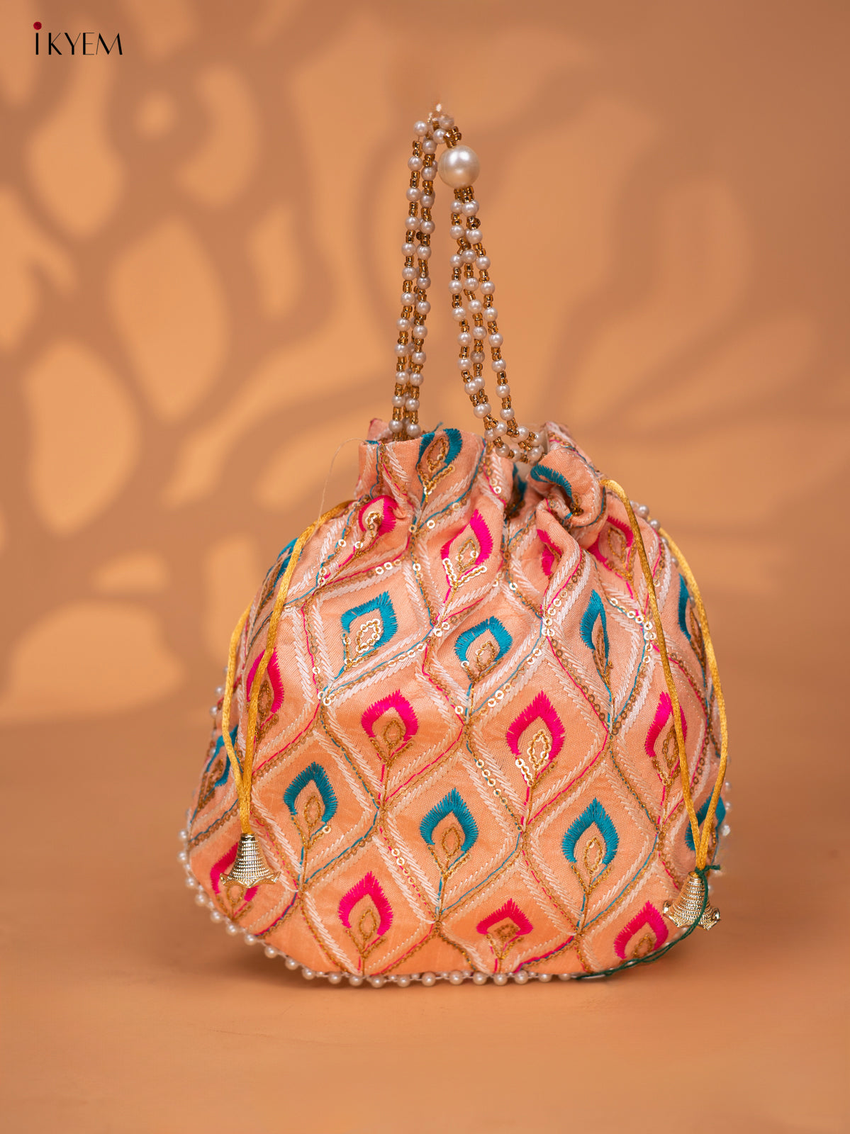 Designer Embroidered Potli Bag - Multicolour -KC28114