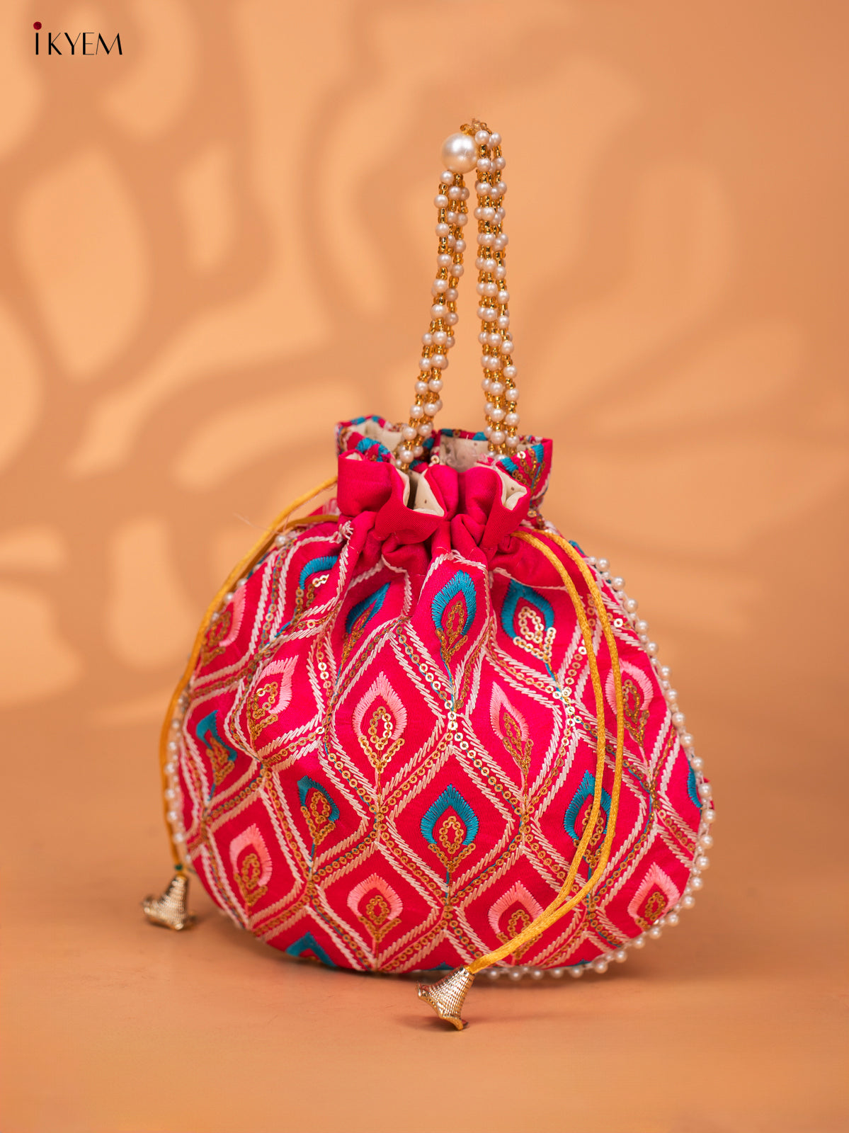 Designer Embroidered Potli Bag - Multicolour -KC28114