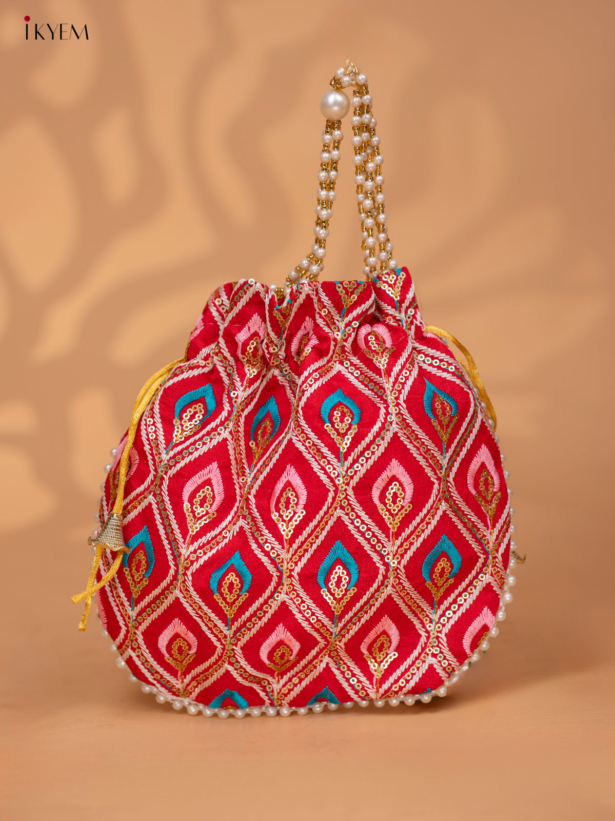 Designer Embroidered Potli Bag - Multicolour -KC28114
