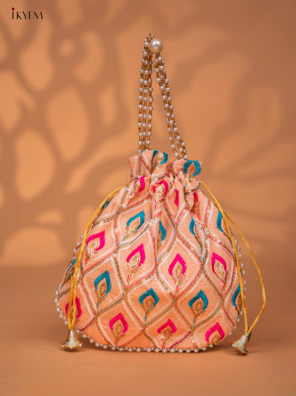 Designer Embroidered Potli Bag - Multicolour -KC28114