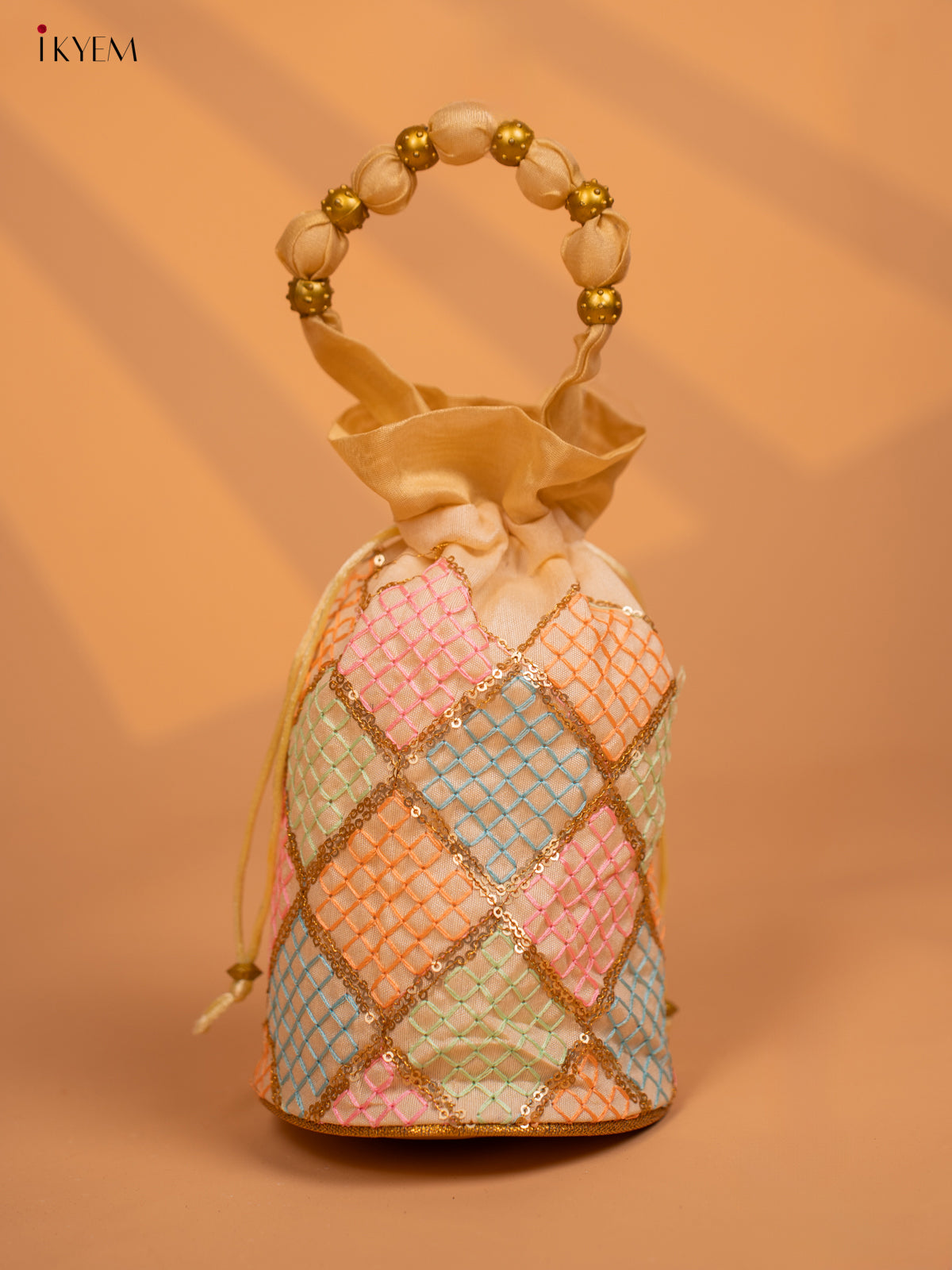 Designer Embroidered Potli Bag - Multicolour - KD09117