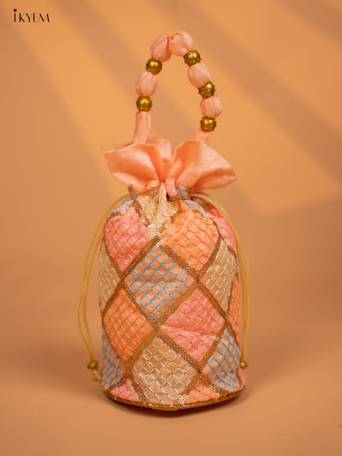 Designer Embroidered Potli Bag - Multicolour - KD09117