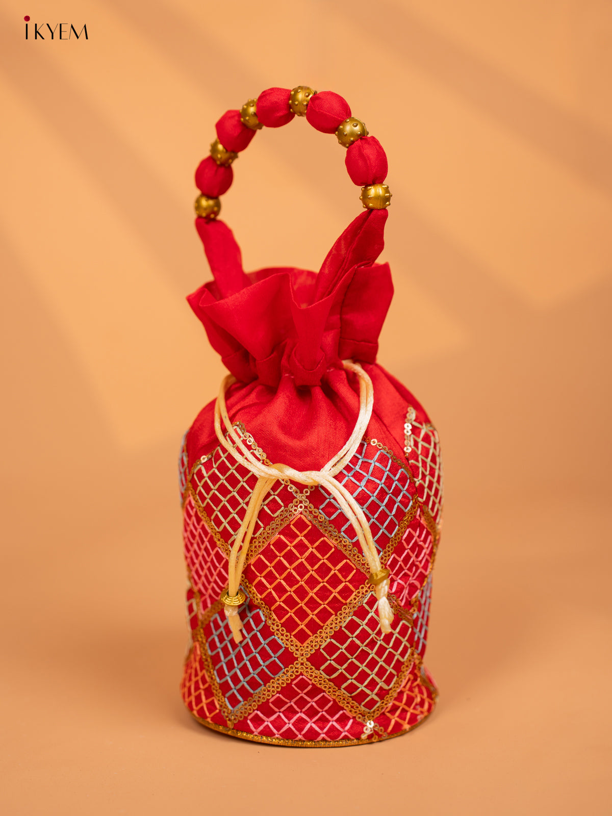 Designer Embroidered Potli Bag - Multicolour - KD09117