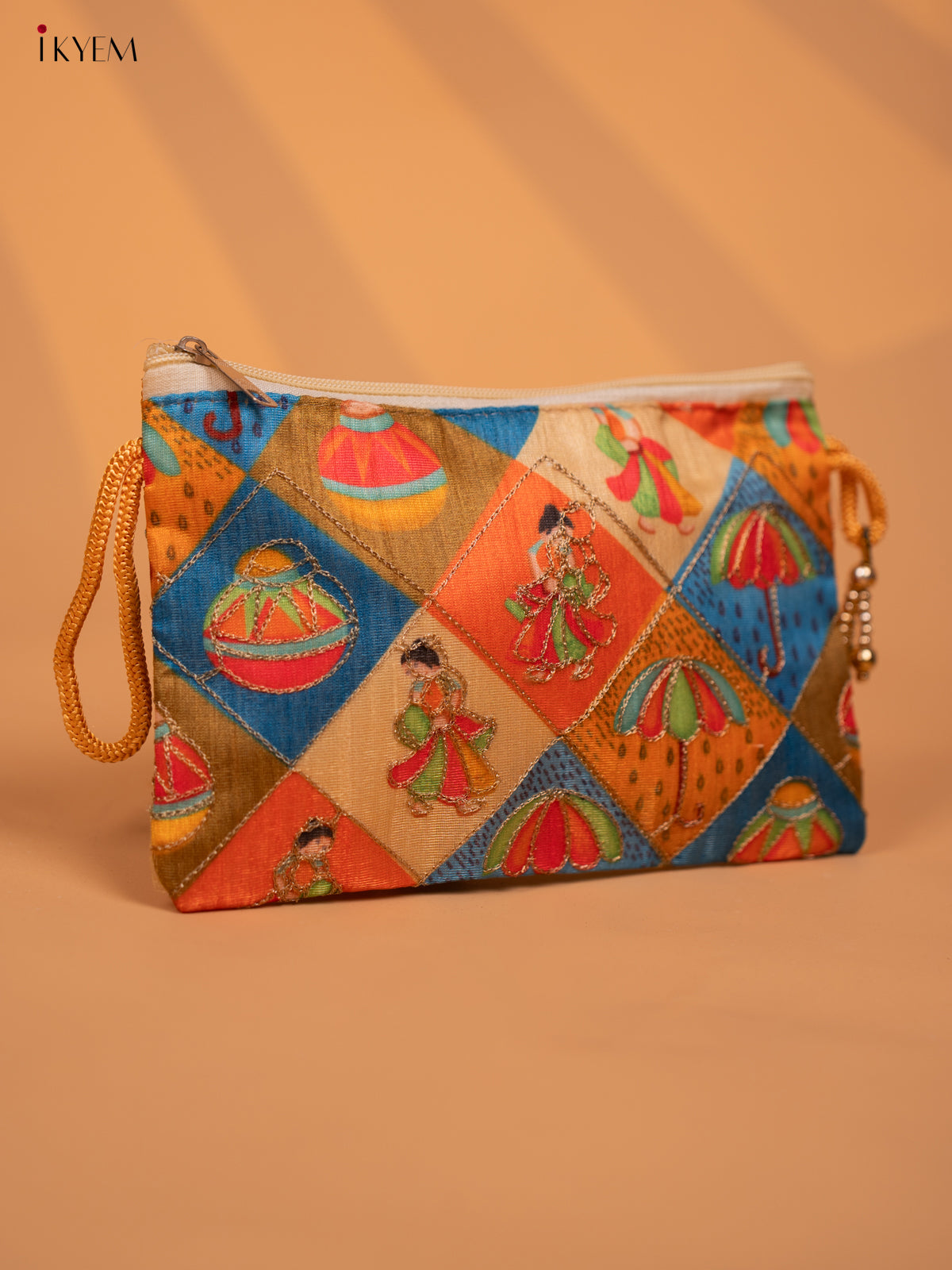 Designer Embroidered Multi - Colour pouch - KD09128