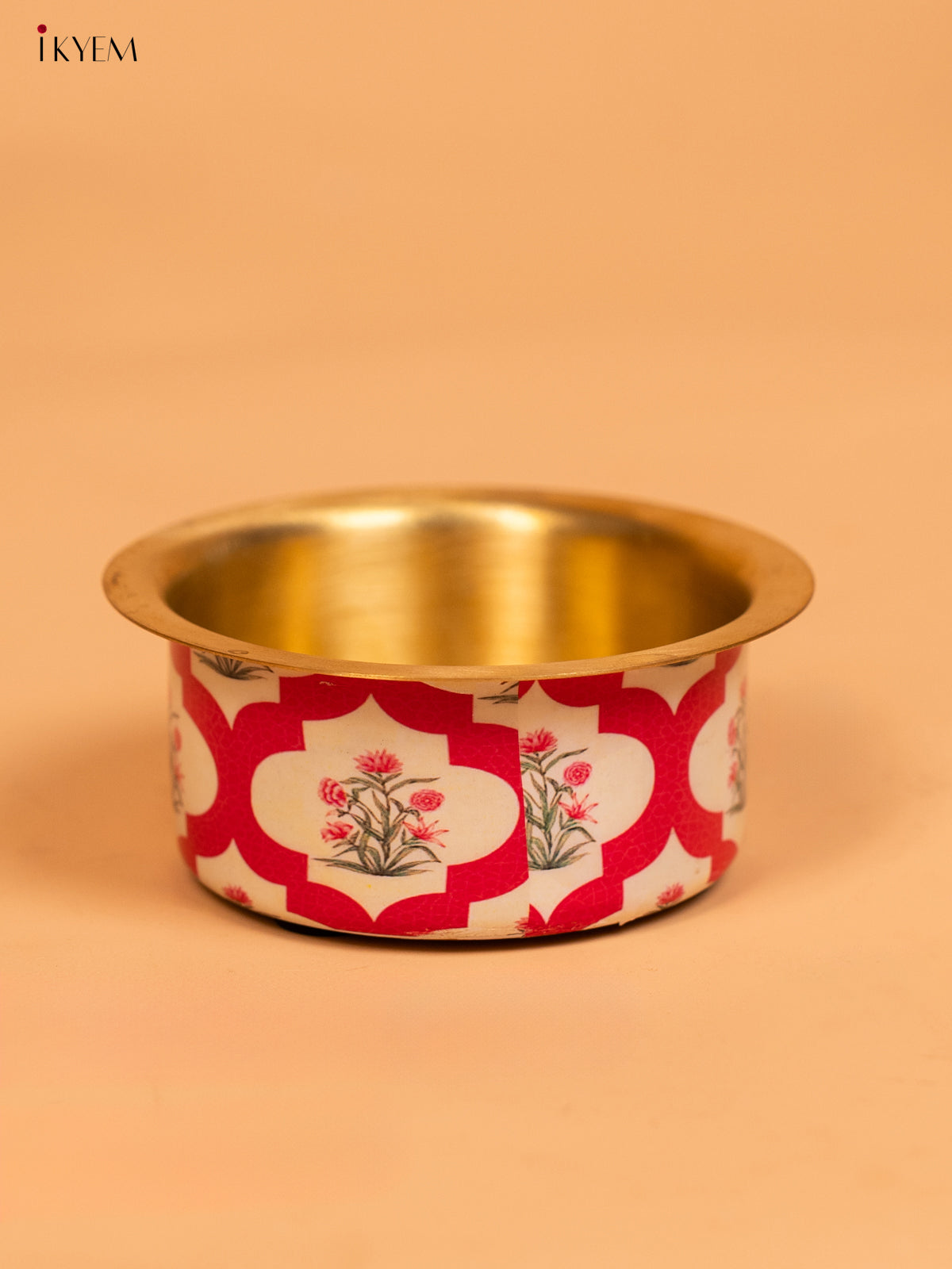 Brass Digital Printed Dabara Set - Poppy Flower - KD12123