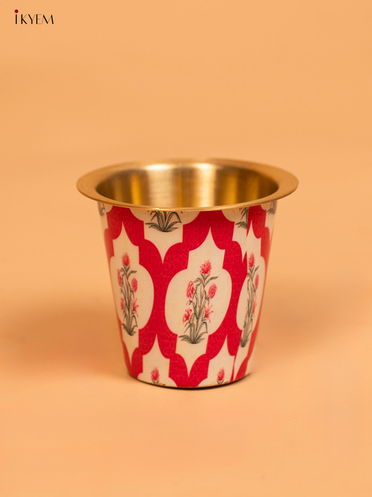 Brass Digital Printed Dabara Set - Poppy Flower - KD12123