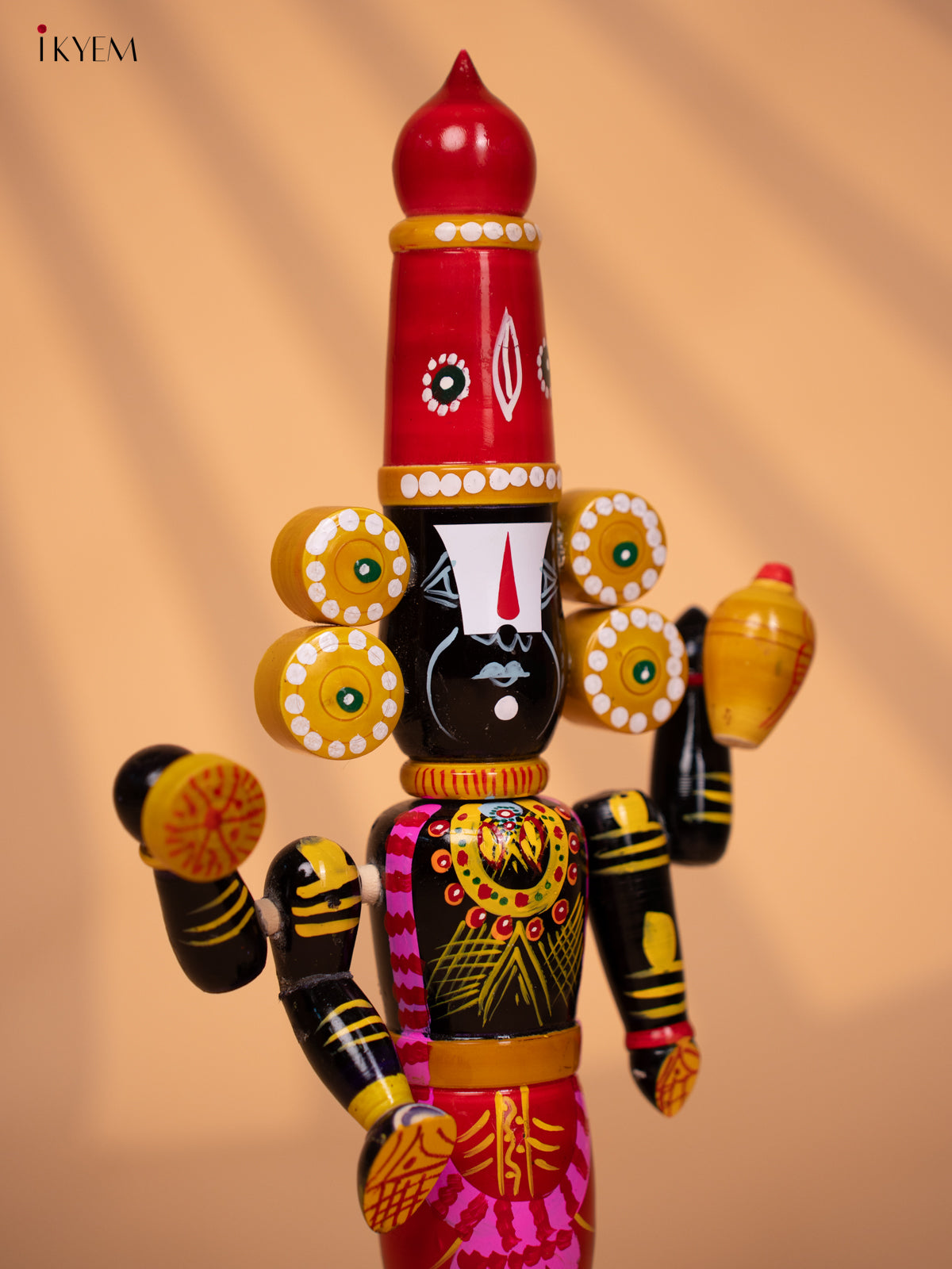 Wooden HandPainted Lord Venkateshwara idol 16 inch - KD24111