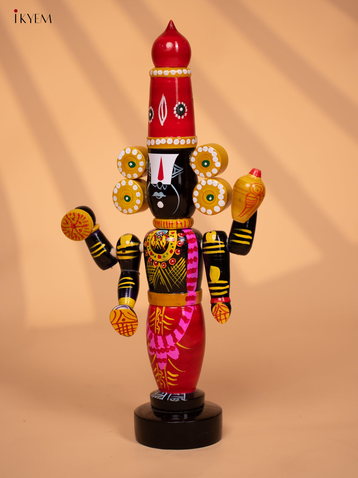 Wooden HandPainted Lord Venkateshwara idol 16 inch - KD24111