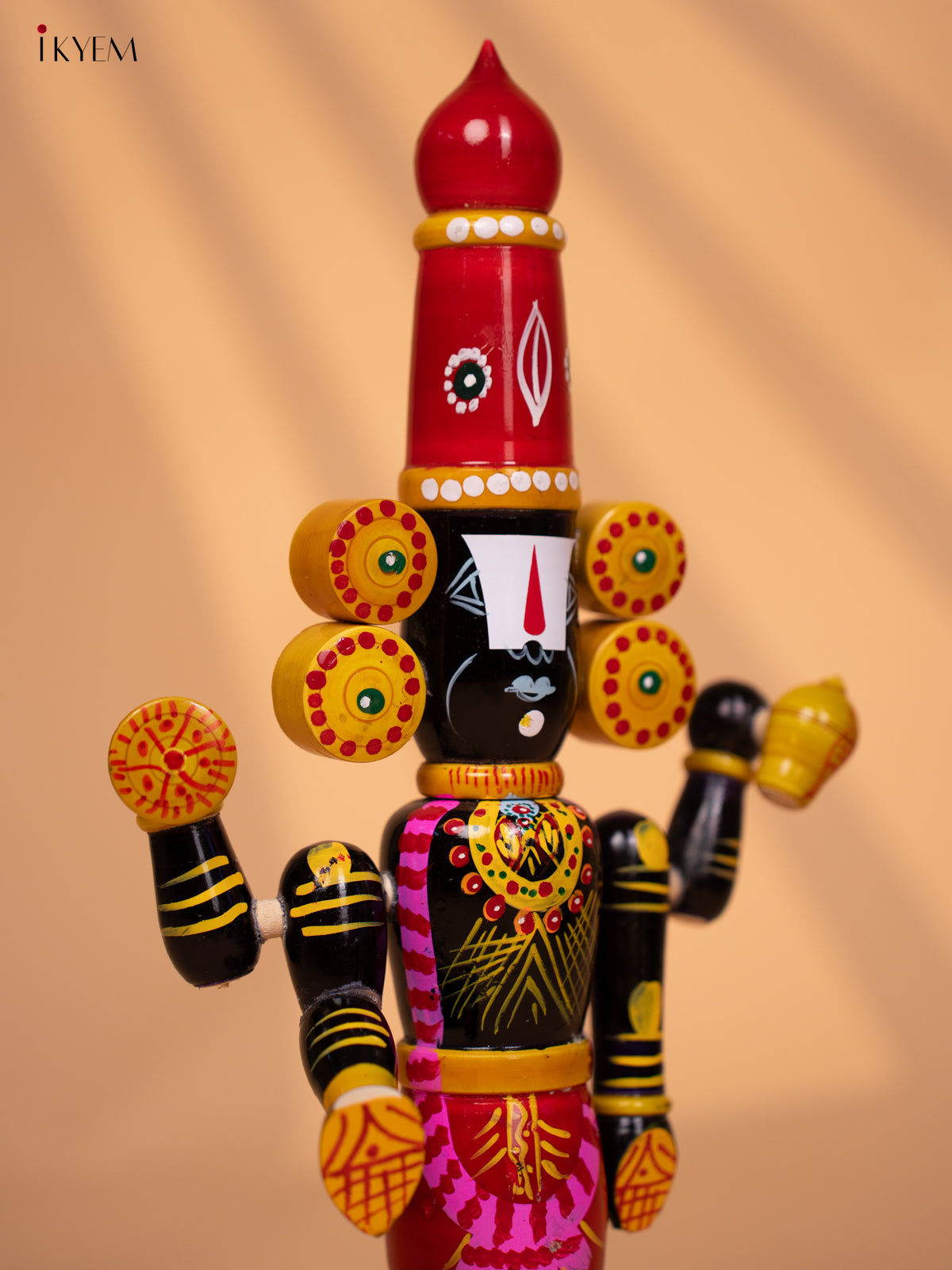 Wooden HandPainted Lord Venkateshwara idol 16 inch - KD24112