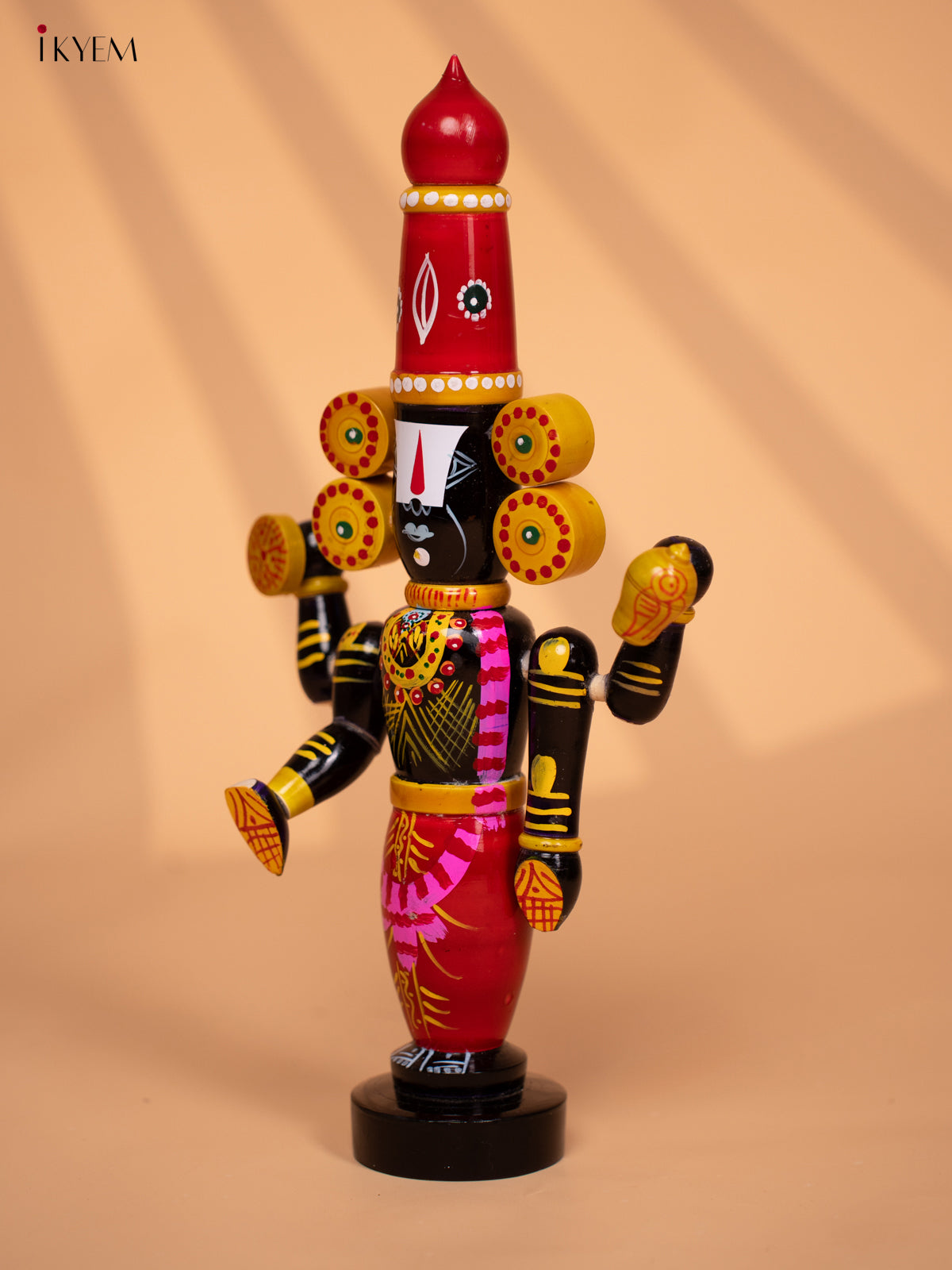 Wooden HandPainted Lord Venkateshwara idol 16 inch - KD24112