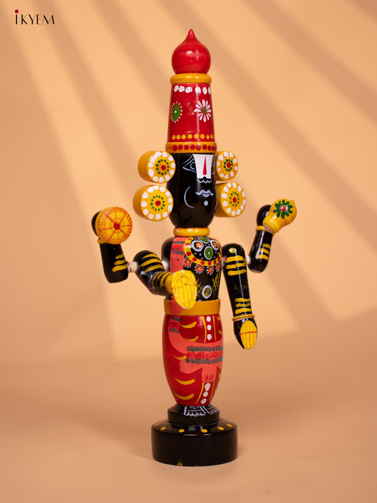 Wooden HandPainted Lord Venkateshwara idol 16 inch - KD24113
