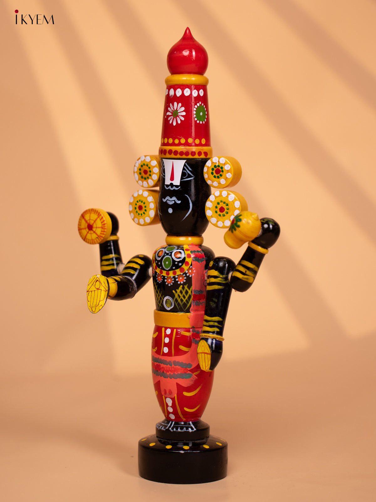 Wooden HandPainted Lord Venkateshwara idol 16 inch - KD24113