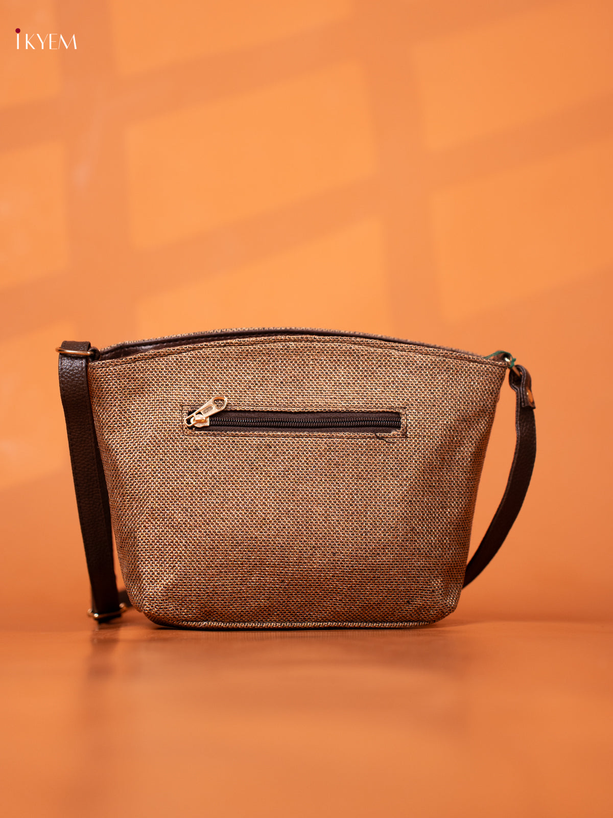 Semi Jute Leather Sling Bag - Sandal - KD26958