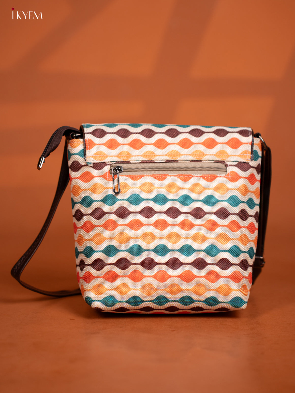 Semi Jute Leather Sling Bag - Multicolour - KD26994