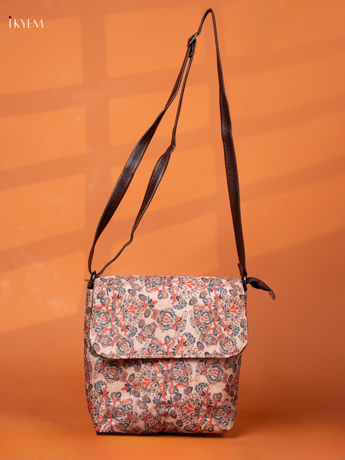 Semi Jute Leather Sling Bag - Sandal - KD26995