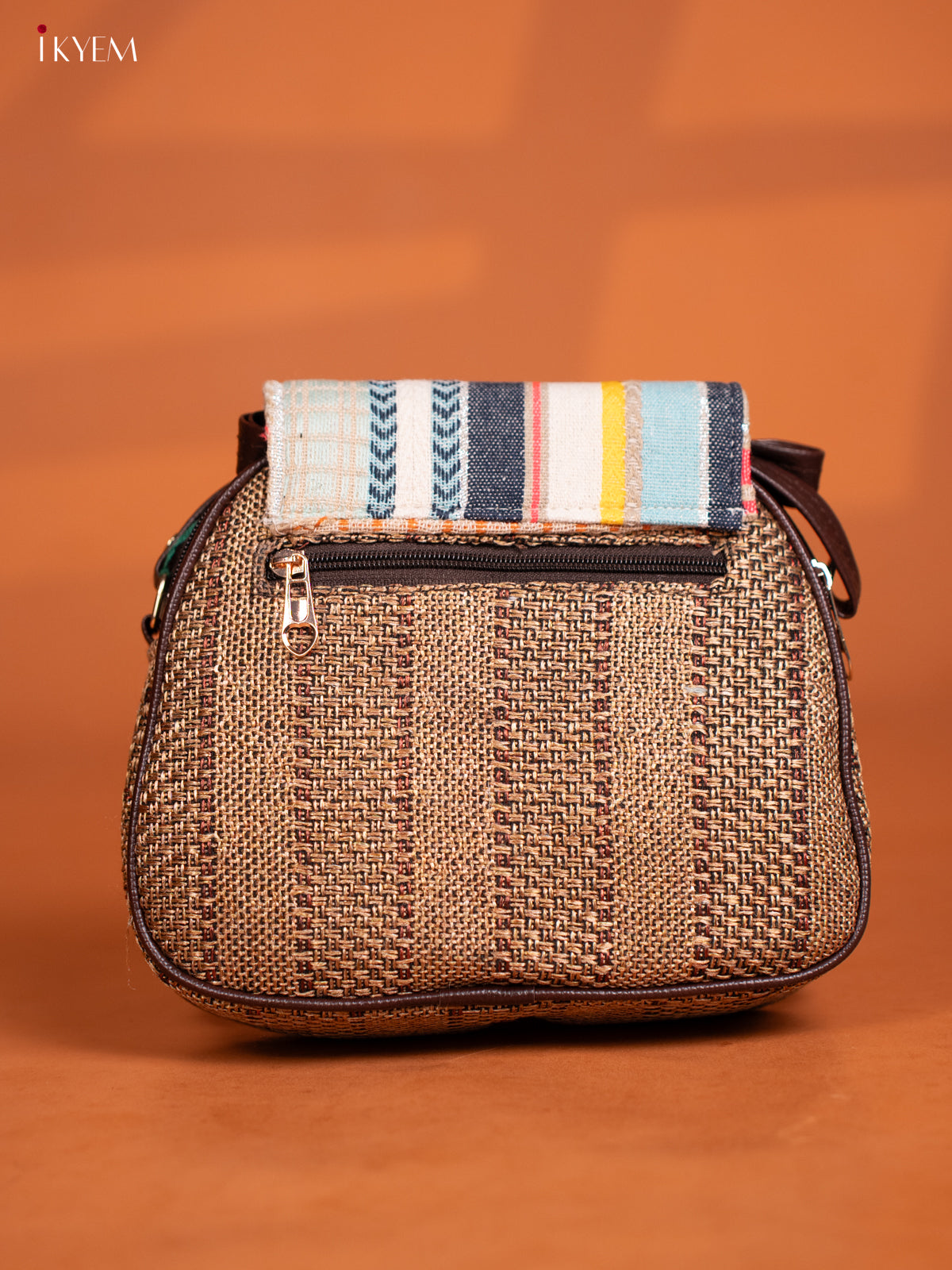 Jacquard Woven Leather Sling Bag - Sandal - KD27013