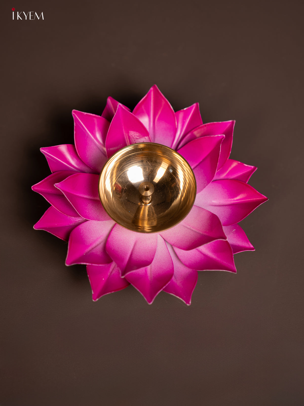 Pink Brass Lotus Diya