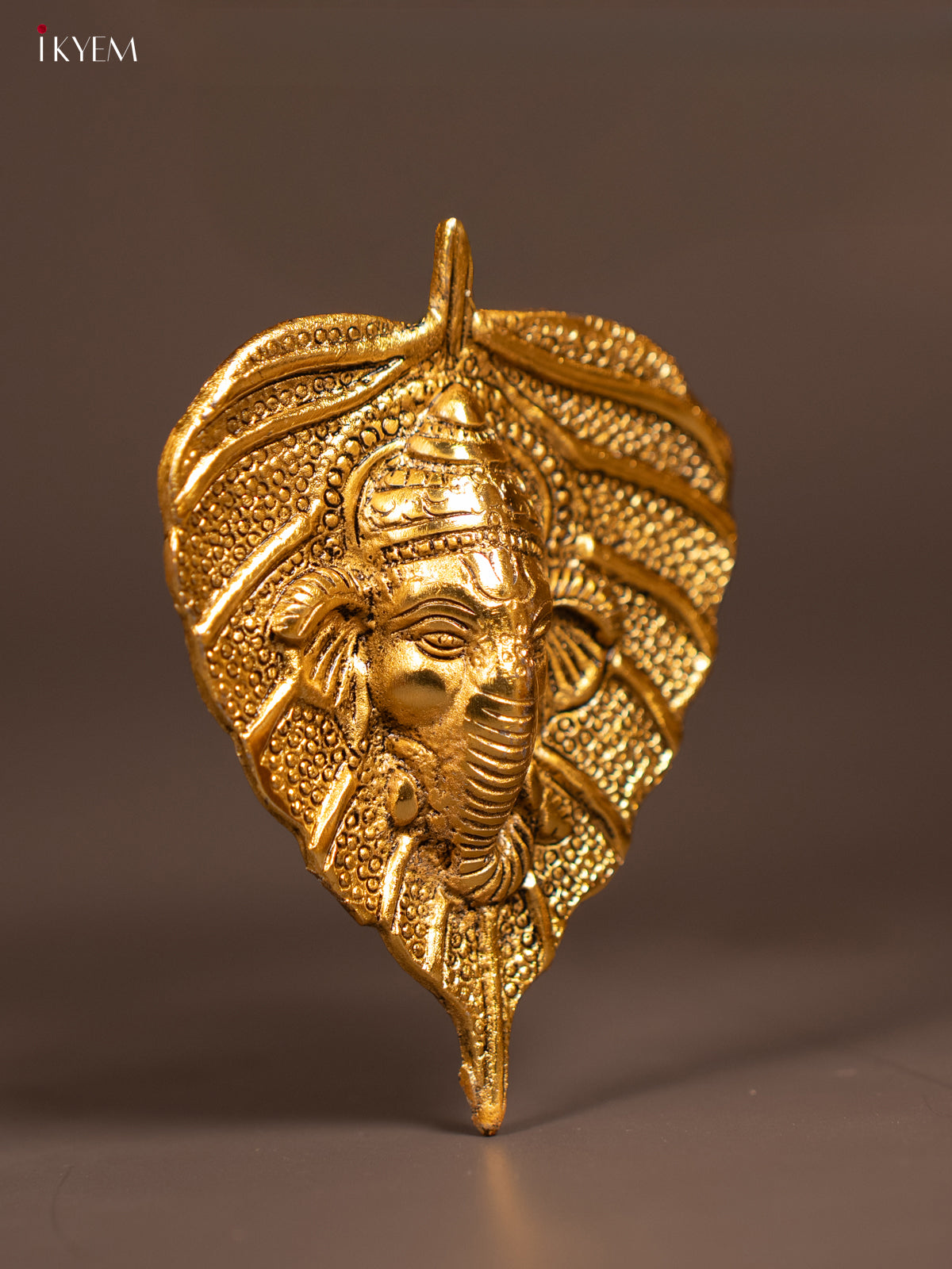 Leaf Shaped Gold Plated Lord Ganesha Wall Hanging -1