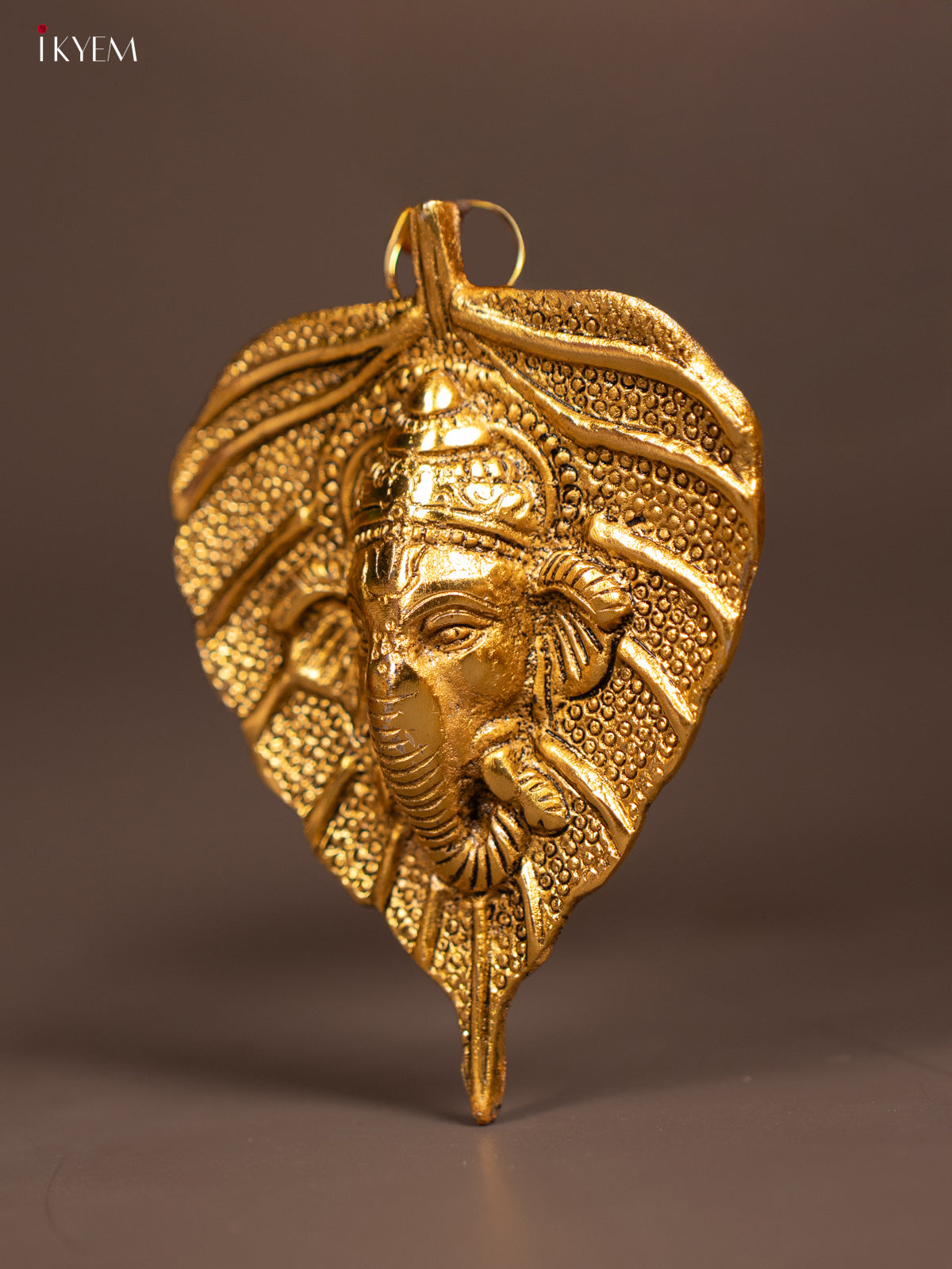 Leaf Shaped Gold Plated Lord Ganesha Wall Hanging -2