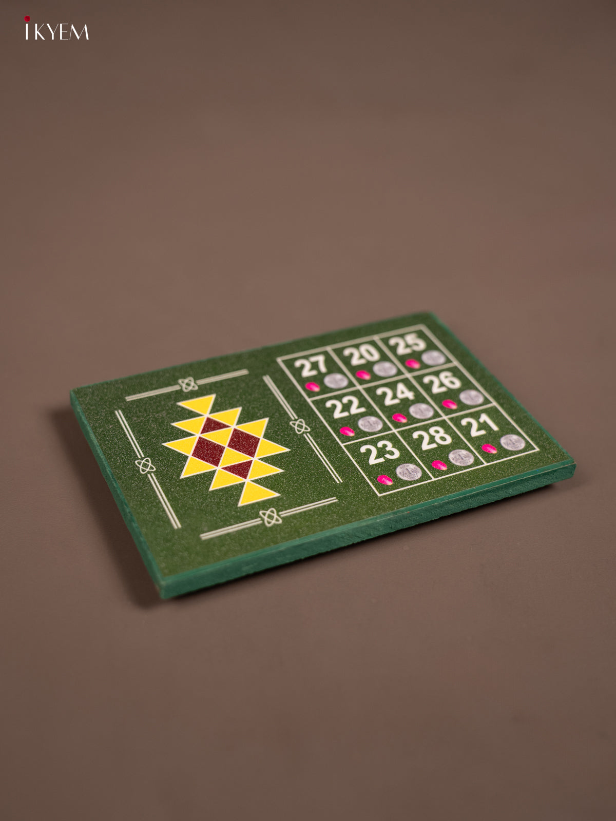 Green Manai With Kubera Yantra & Kubera Kolam Print -1