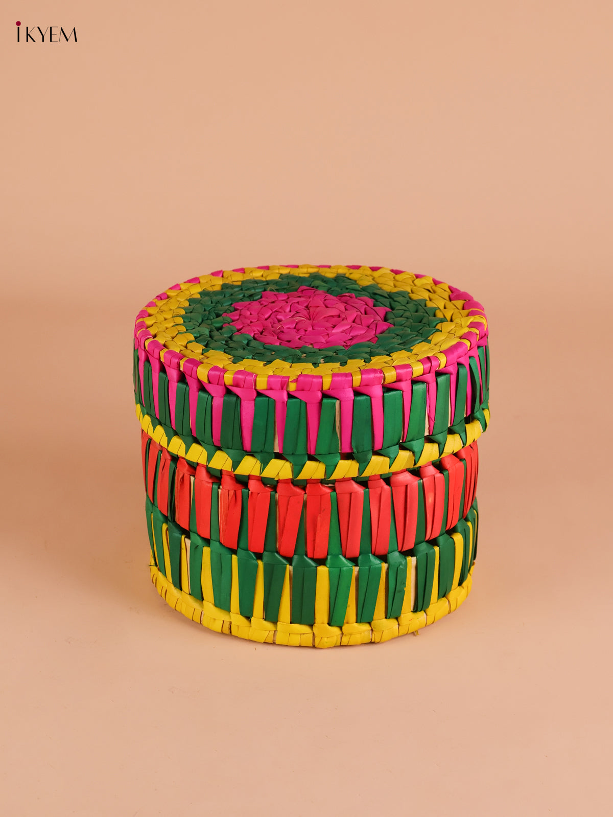 Palm Leaf Round Box -Multicolur-KEI23001