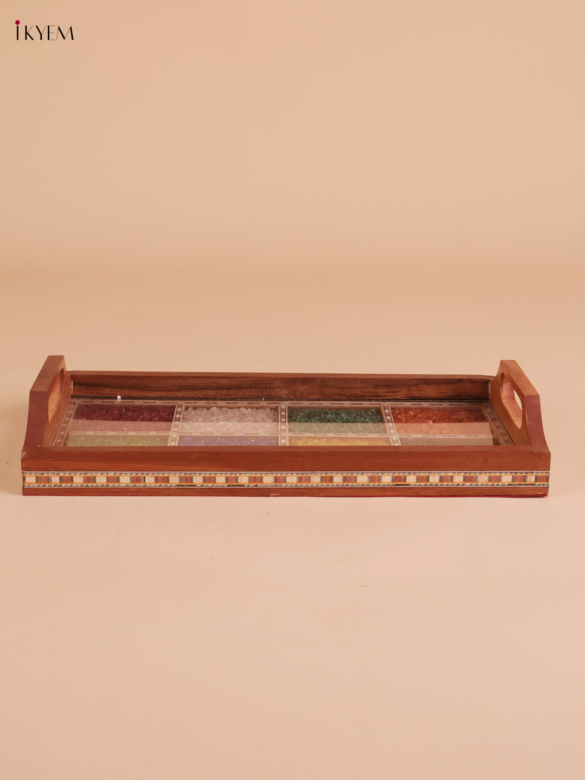 Wooden Gems Stone Tray (6x12)