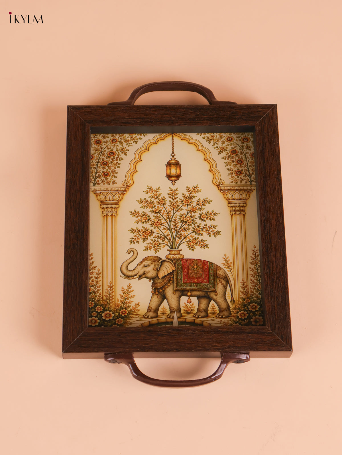 Elephant Printed Wooden Tray- (8x5.5)
