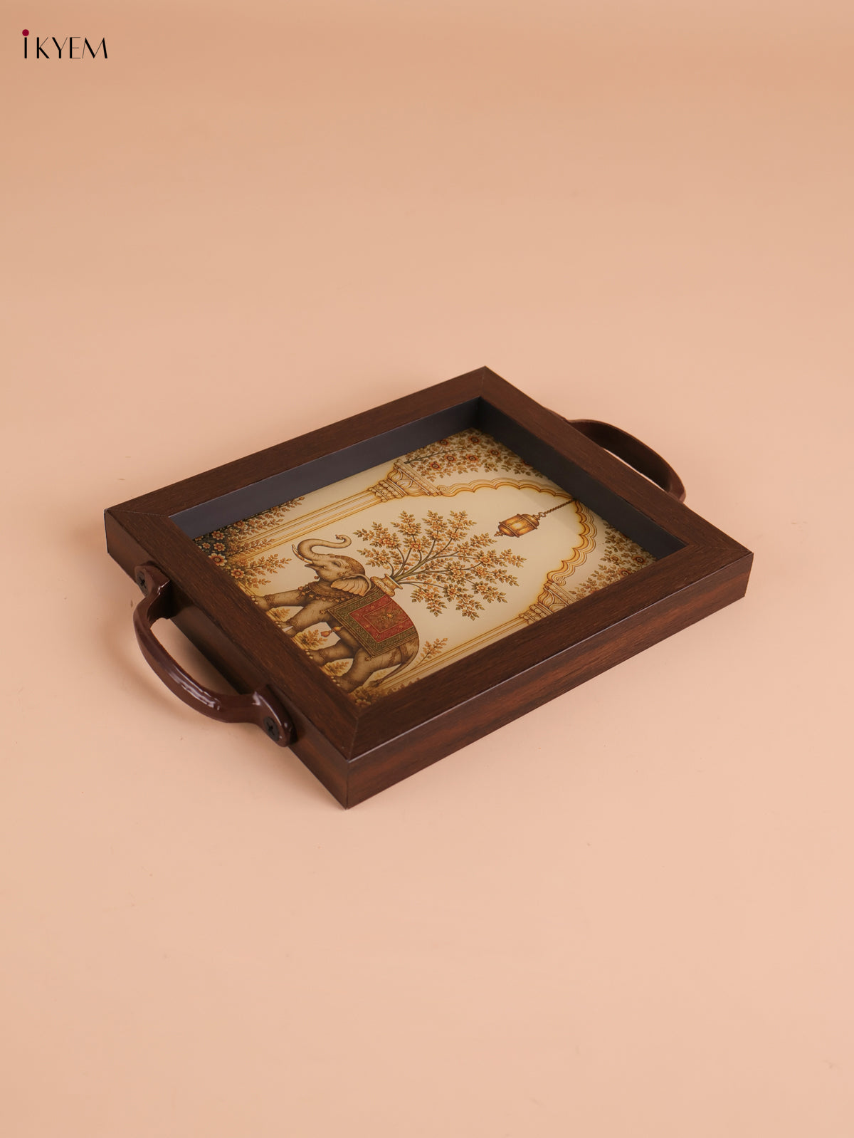 Elephant Printed Wooden Tray- (8x5.5)