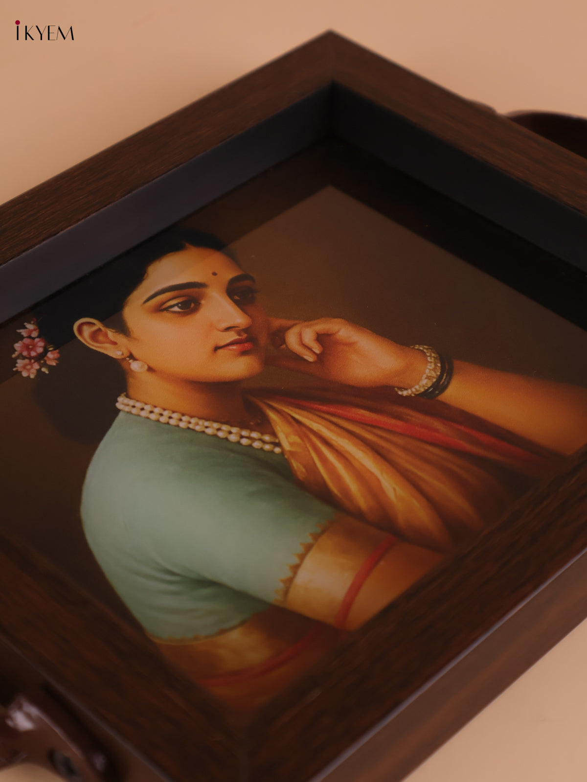 Indian Women Printed Tray(8x5.5)