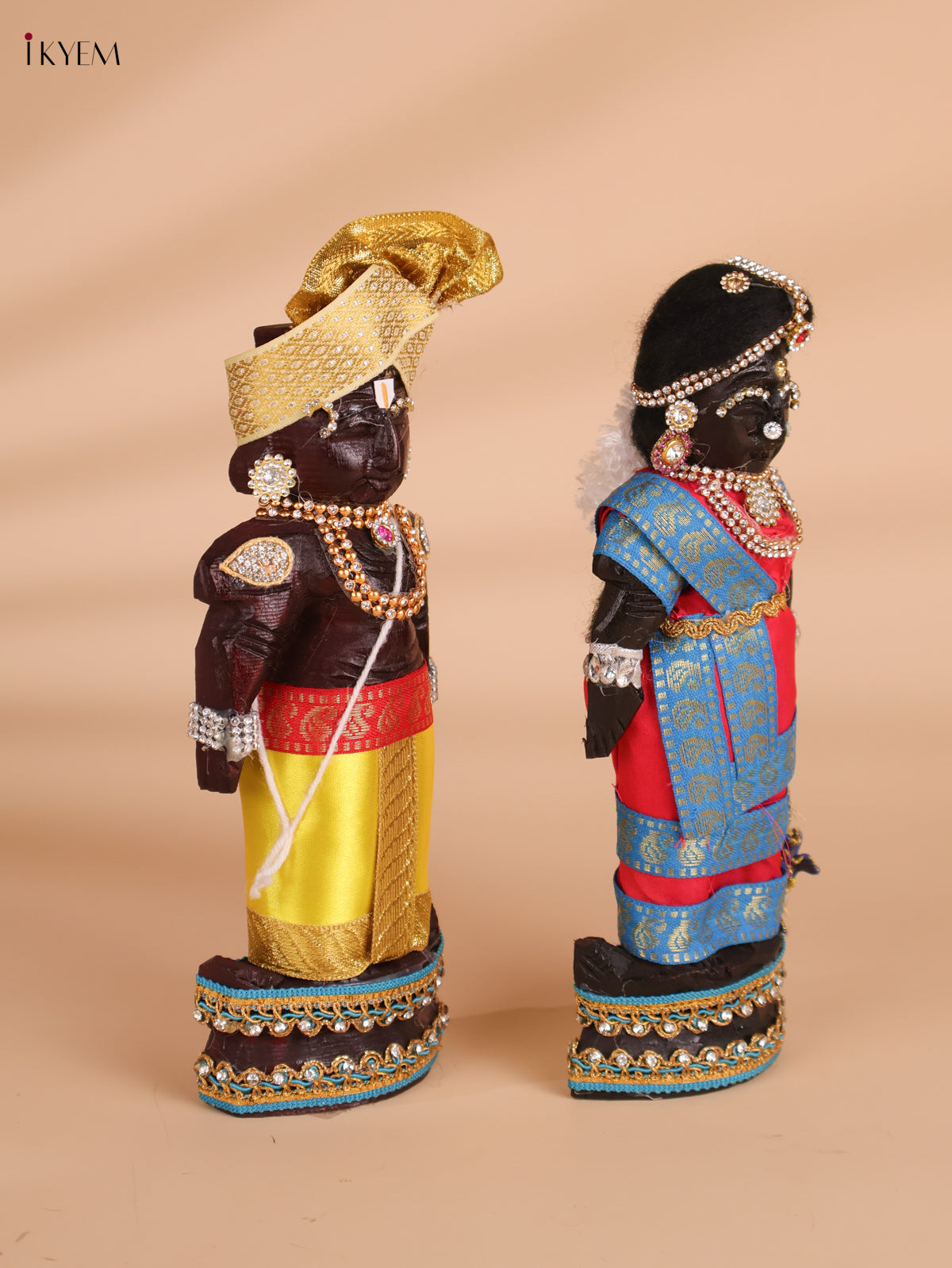 Decorated Couple Marapachi Doll Set- 9 inch-KEI29150